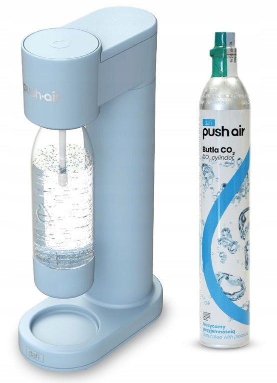 Dafi PushAir Saturator with CO2 cartridge + 0,7l bottle Azure/blue Packaging status original