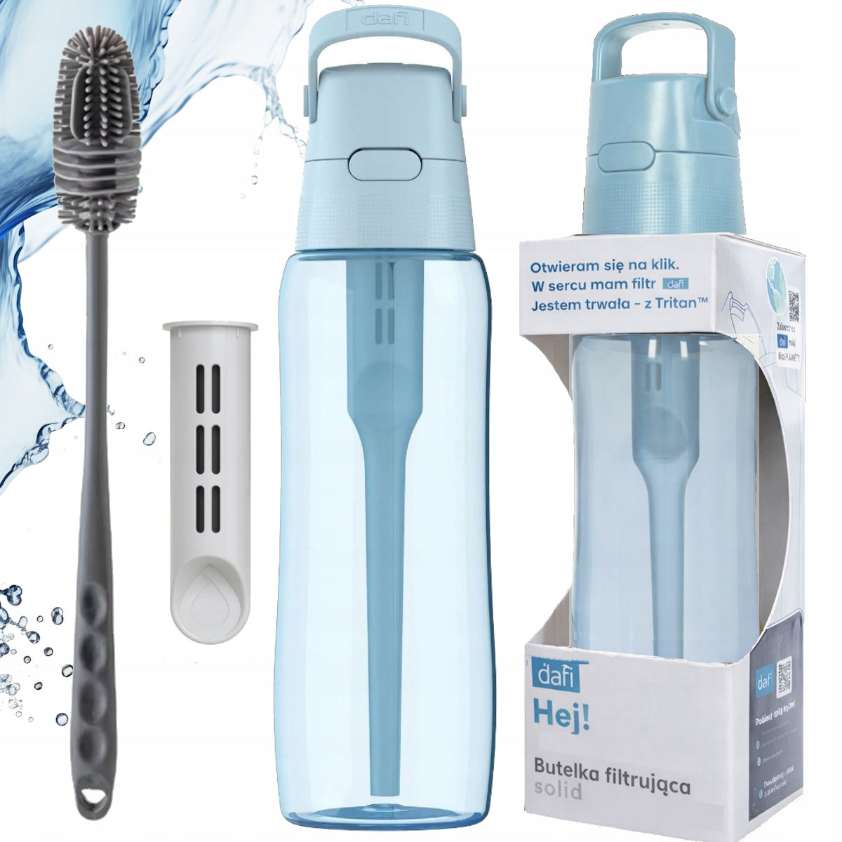Dafi Solid 0,7 Water Filter Bottle Blue DODA Dove Blue Dyed