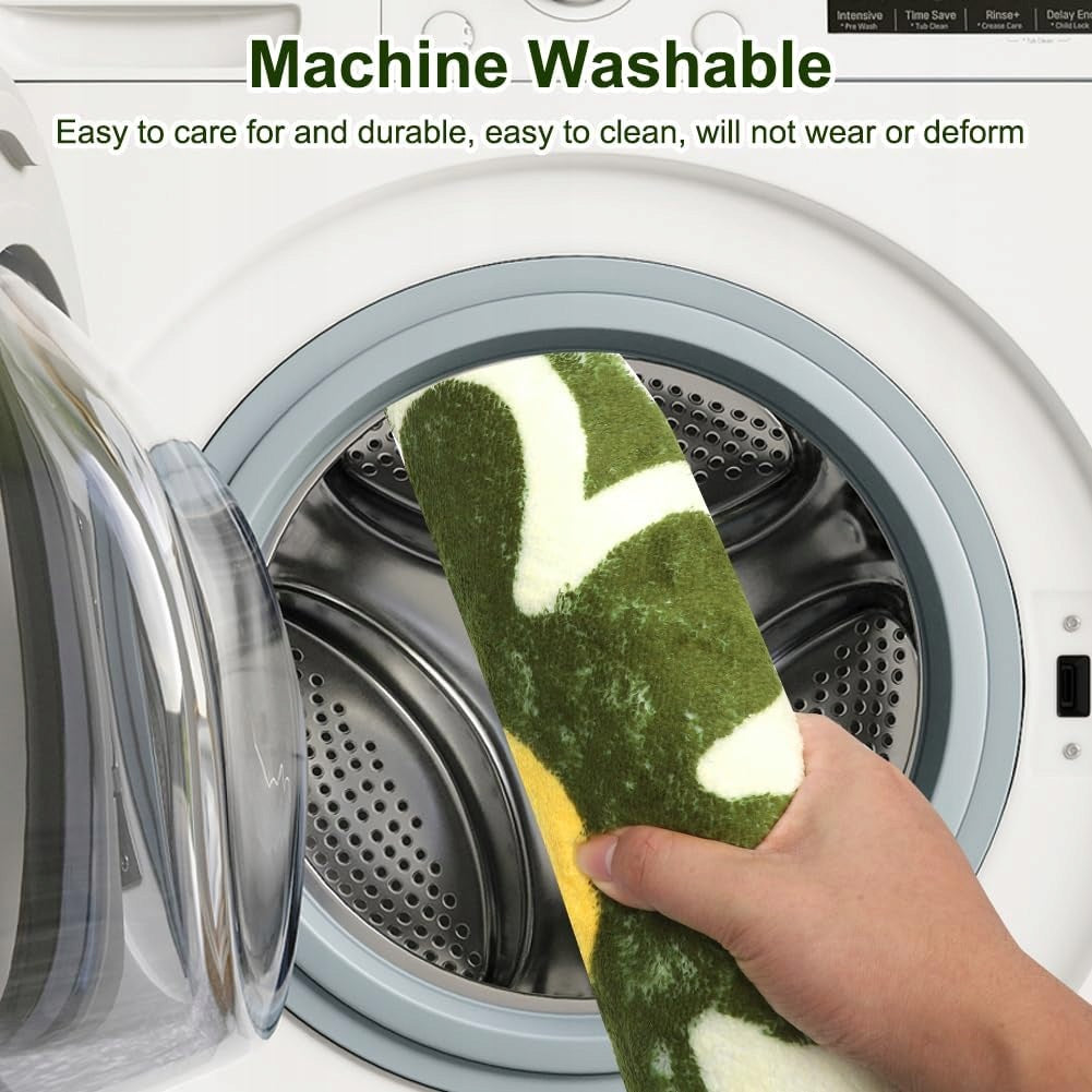 Daisy Bathroom Rug 40x40 cm Green Microfiber Mat Absorbent Brand no brand