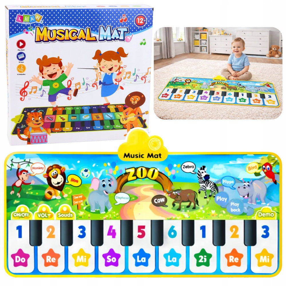 Dance Mat Interactive Piano Animals Zoo 10 Melodies 126 cm