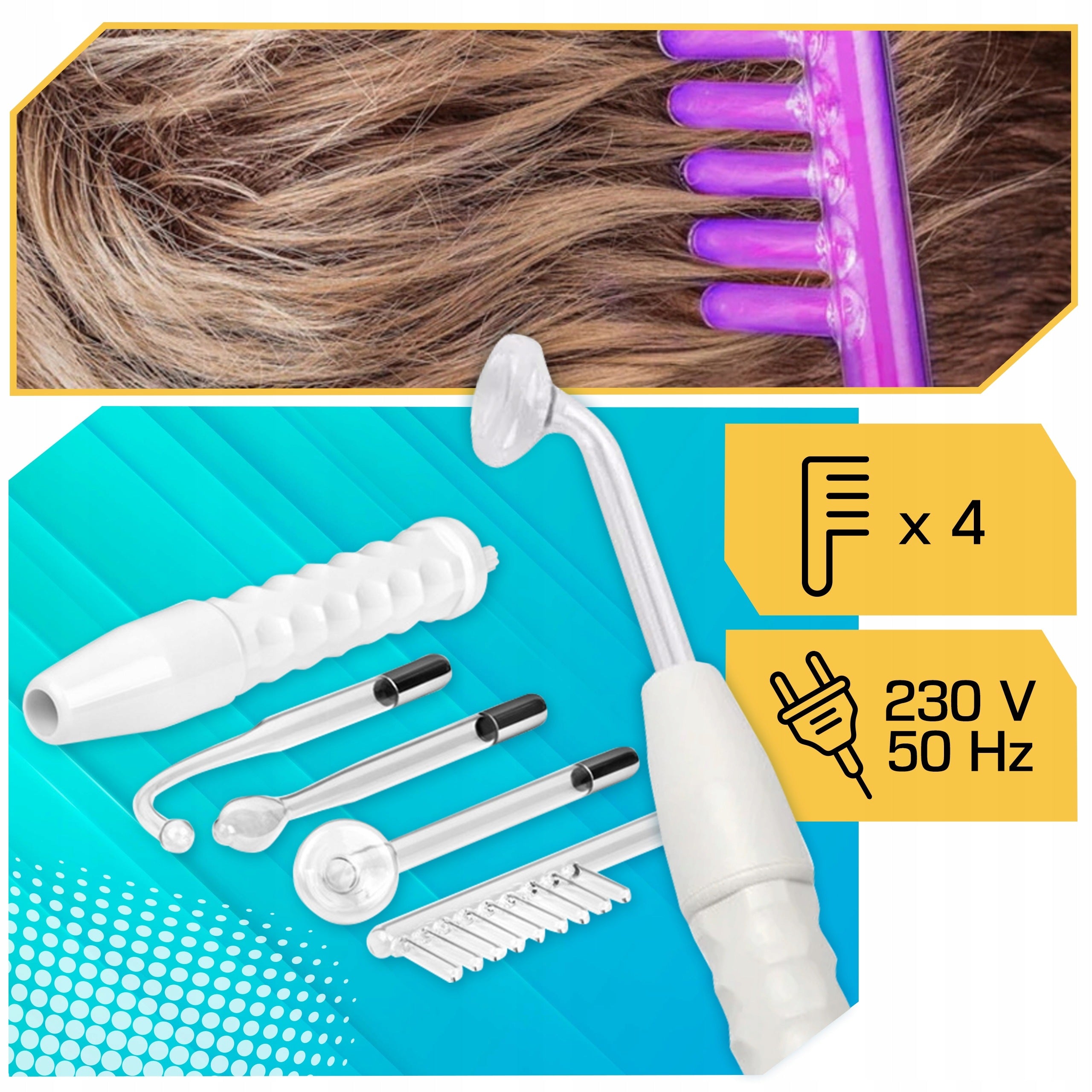 Darsonval Cosmetic Device + 4 Tips for Home Face SPA Manufacturer code Derma wand XXL - Mikroprądy - Darsonval