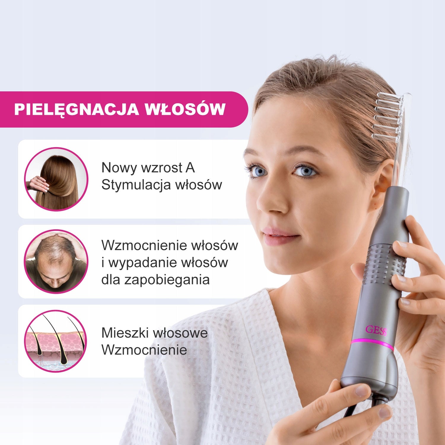 Darsonval Derma Wand 5 Electrodes Strongest 60W Face Care, GESS Medical device no