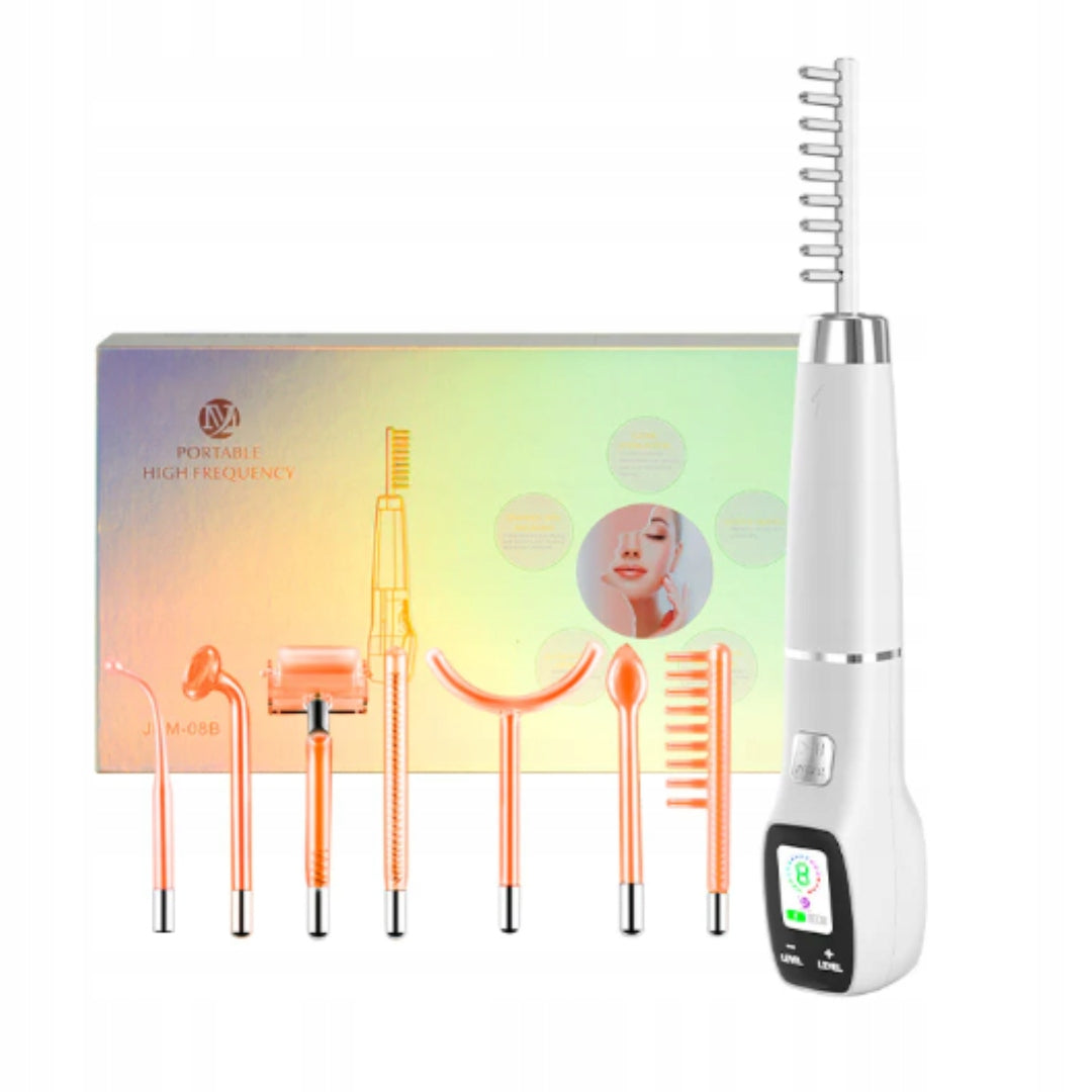 Darsonval Ozonizer 7in1 - Skin Cleansing 7 Glass Electrodes 3 Colors Packaging status original
