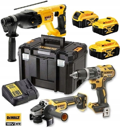 DeWALT SET XR18V DCD796, DCH133, DCG405, 3x 5.0Ah DCB184, DCB1104, TSTAK