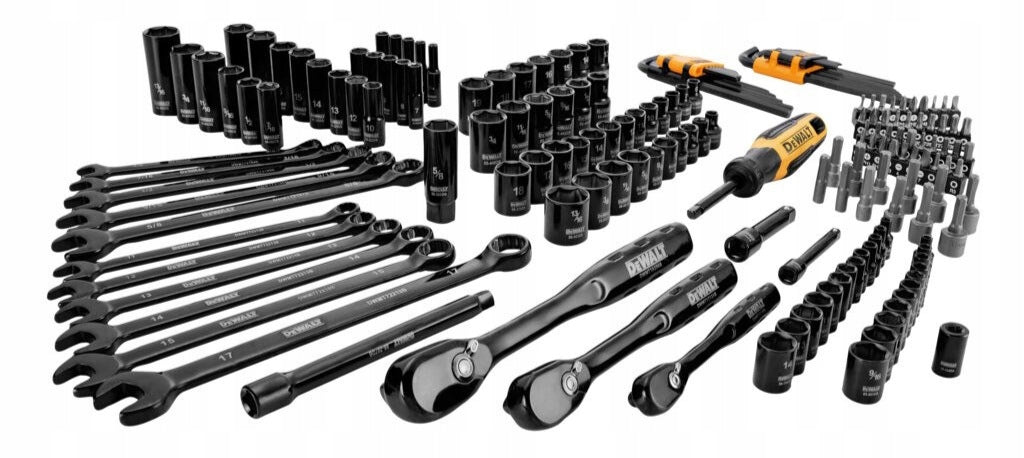 DeWalt Socket wrench set 184 elements 1/4" 3/8" 1/2" Brand DeWalt