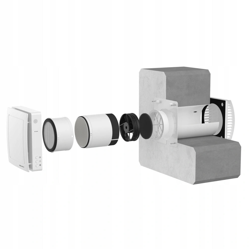 Decentralized wall recuperator 160 mm WiFi 60 m³/h remote control Warmtec RW470 Brand Warmtec