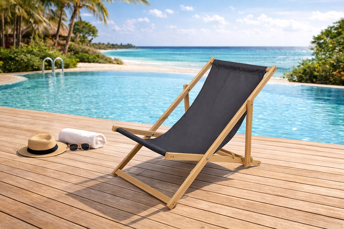 Deckchair WOODEN BEACH DECKCHAIRS wooden beach comfortable Color multicolor