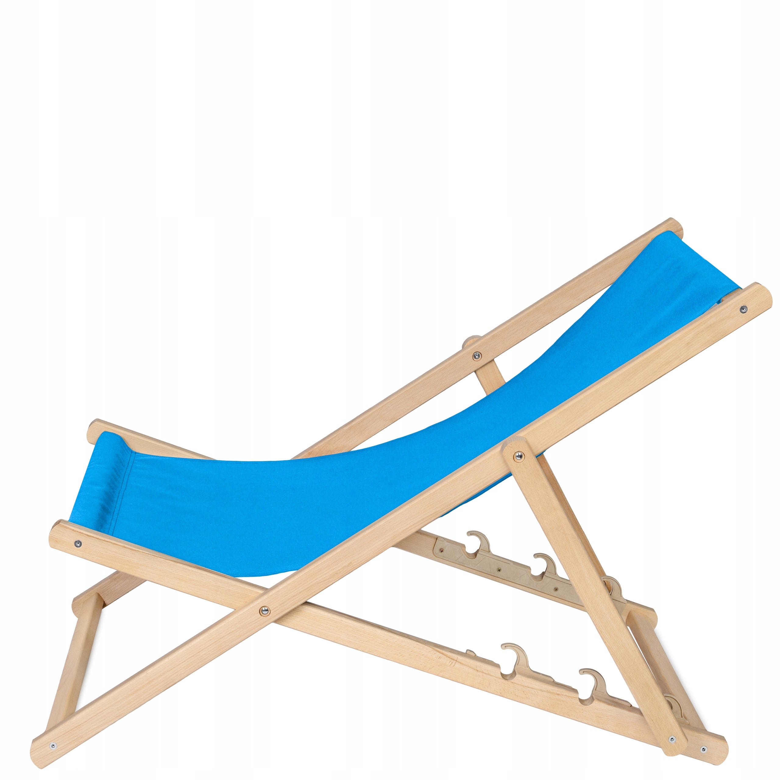 Deckchair WOODEN beach advertising THICK SLATS for balcony garden [BLUE] Brand no brand