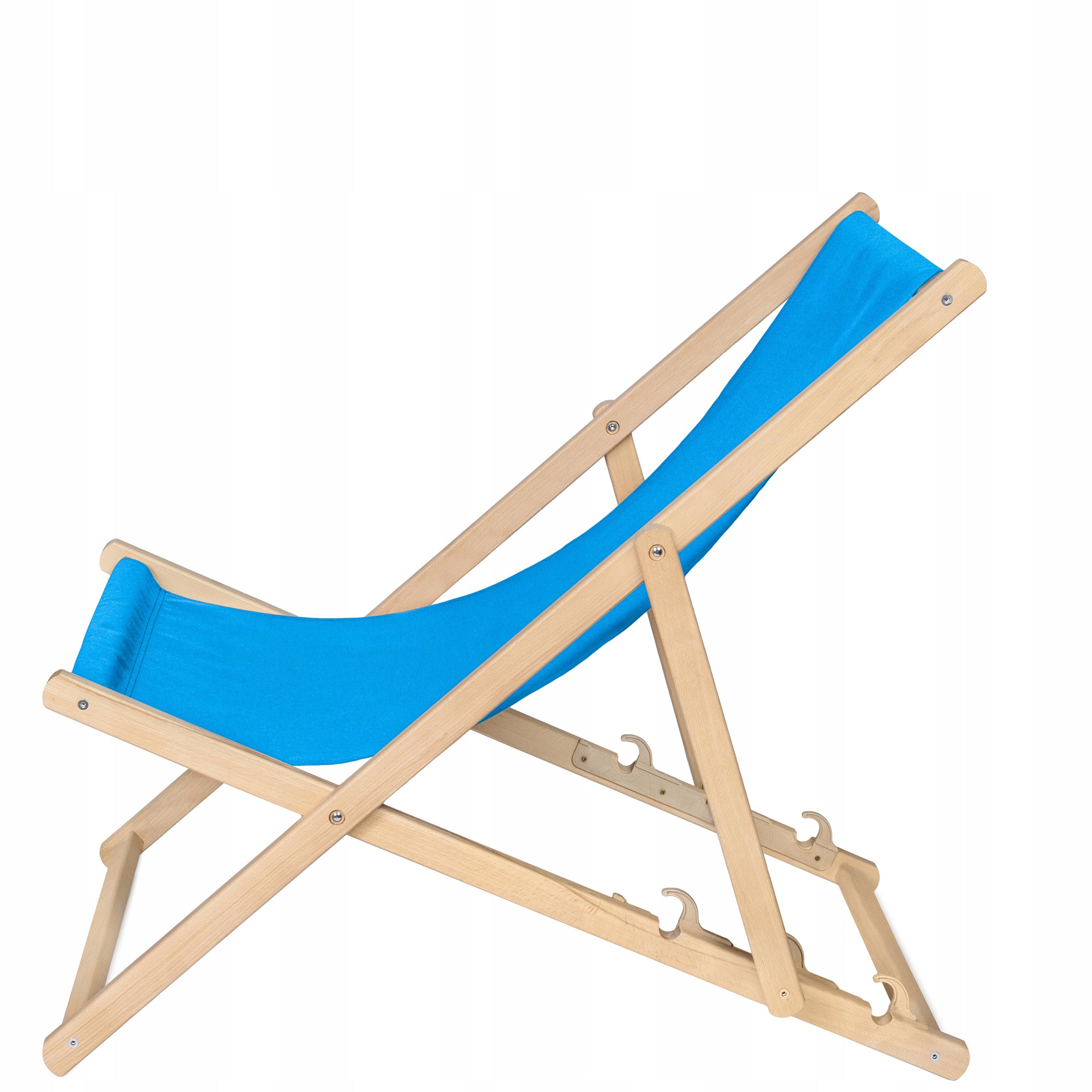 Deckchair WOODEN beach advertising THICK SLATS for balcony garden [BLUE] Kind sunbed