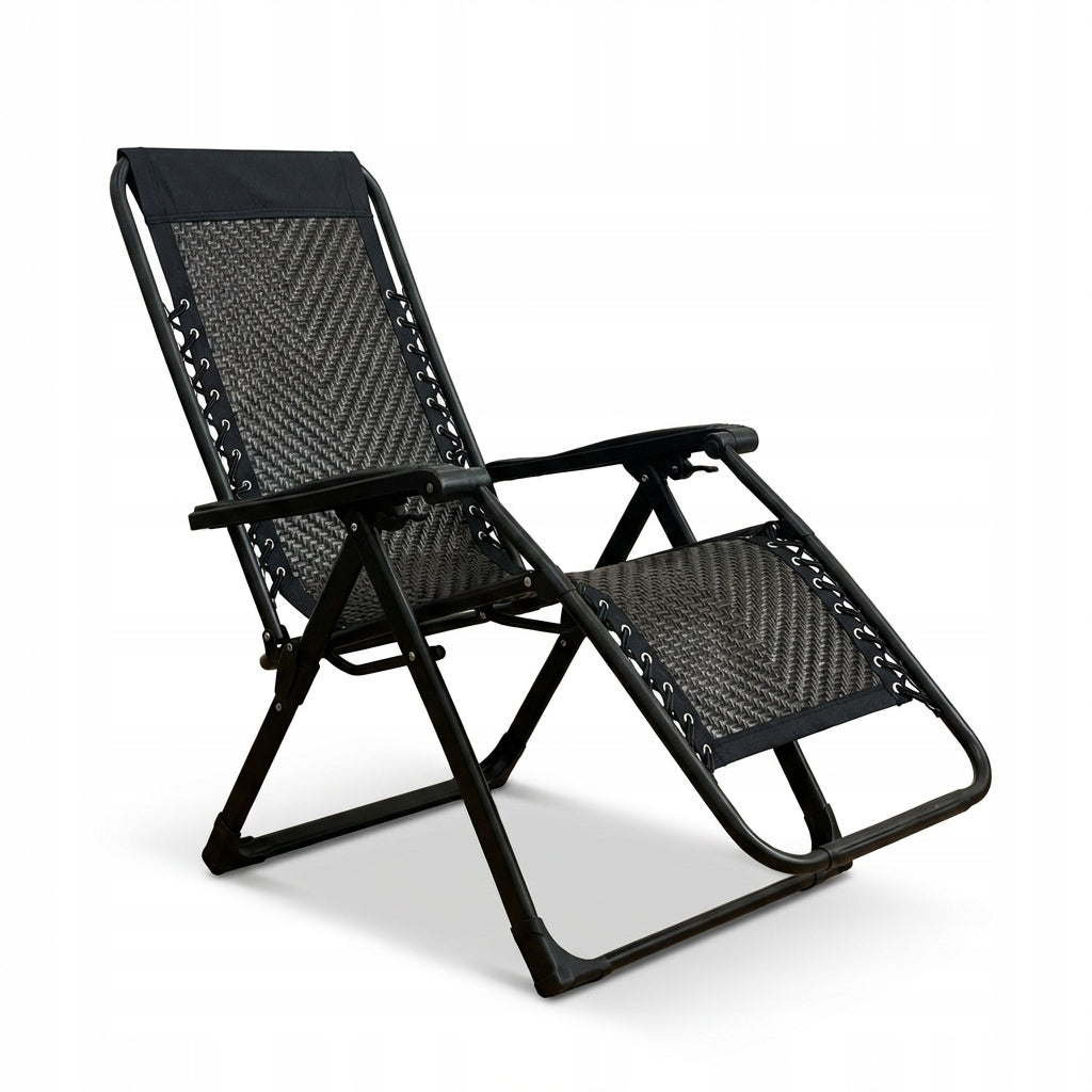 Deckchair metal black folding Frame material metal