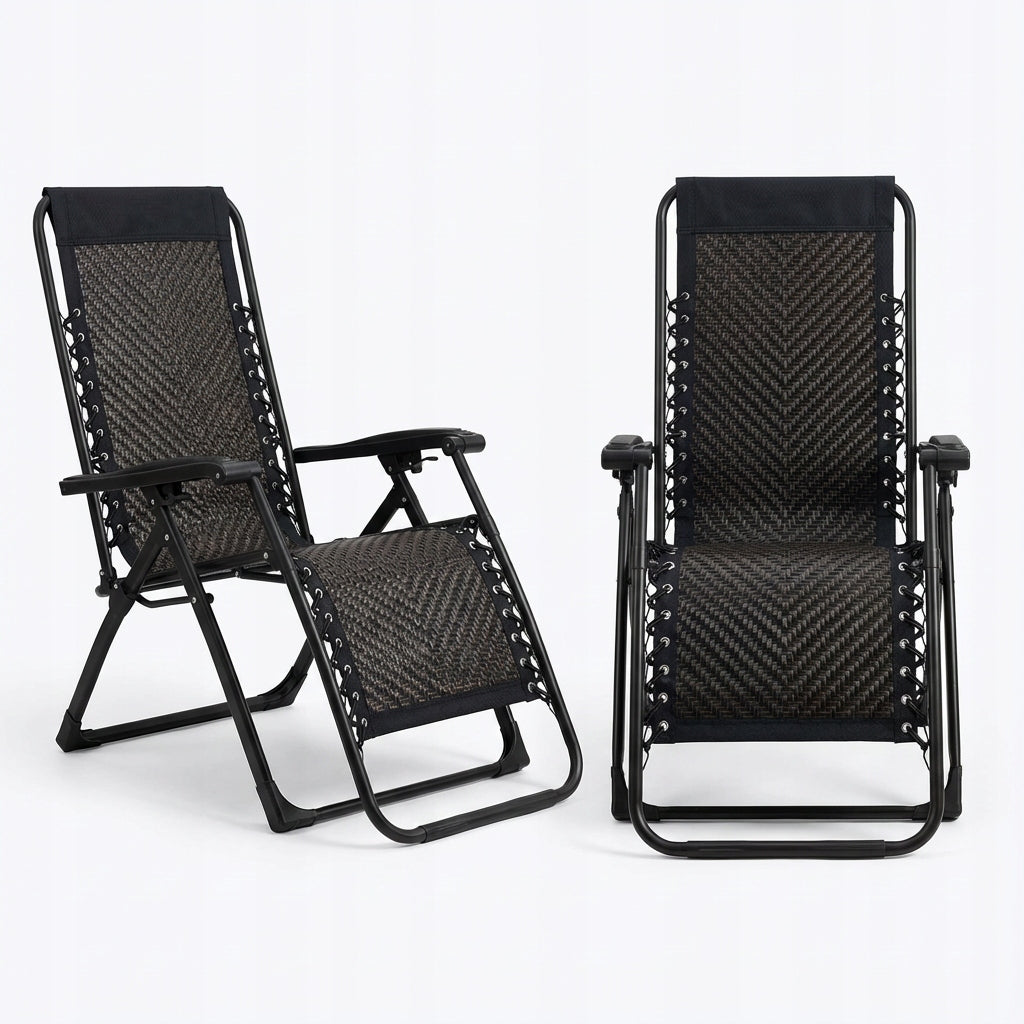 Deckchair metal black folding Kind sunbed