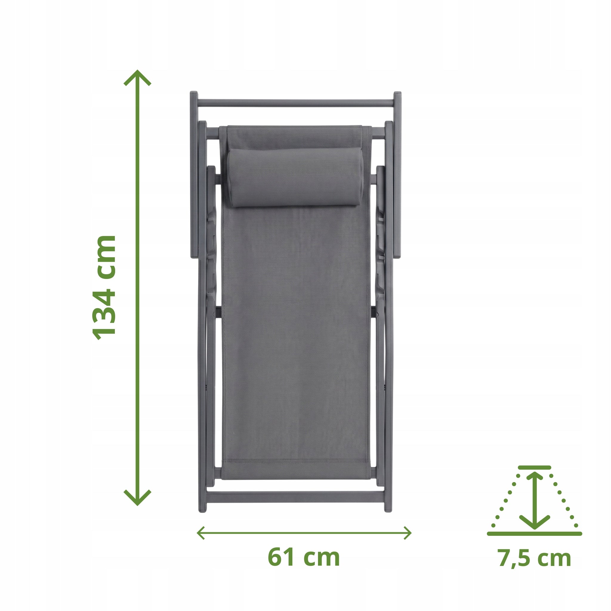 Deckchair steel grey MEVEN Kind sunbed