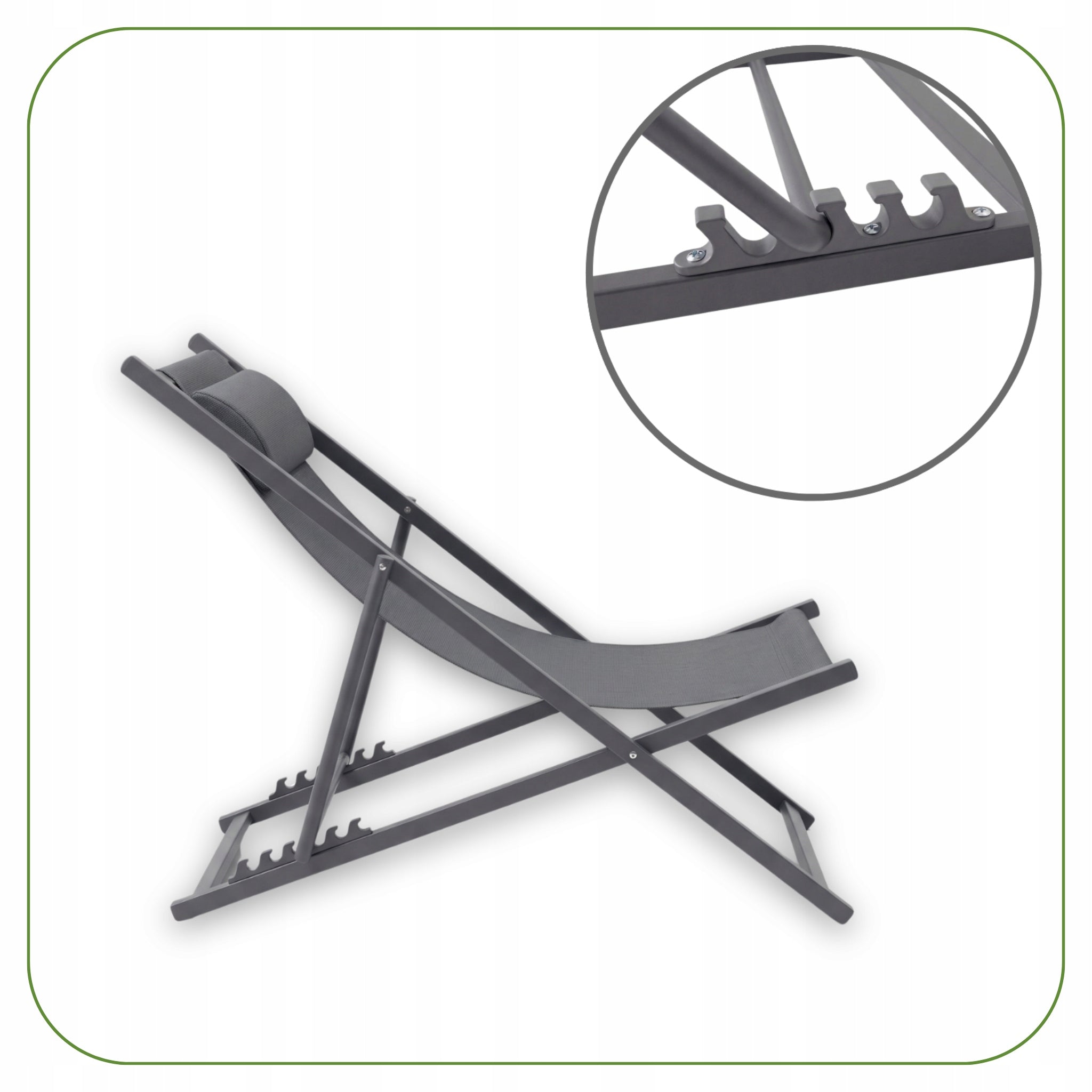 Deckchair steel grey MEVEN Manufacturer code 5905842544055