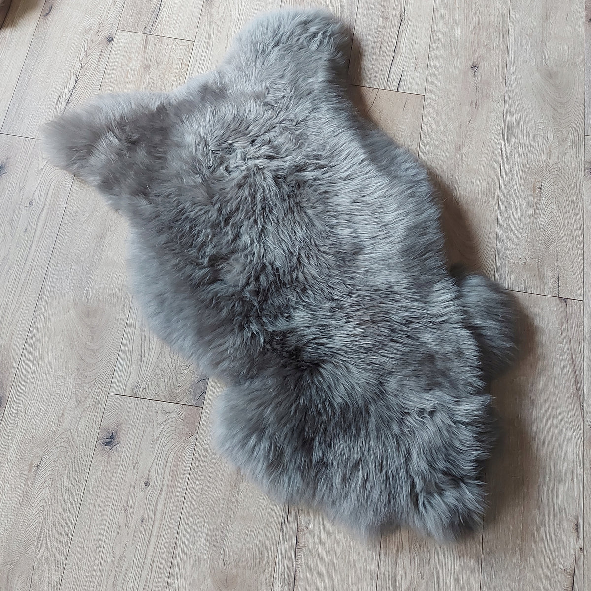 Decorative Leather Crafted Natural Sheepskin 120cm Grey Color gray