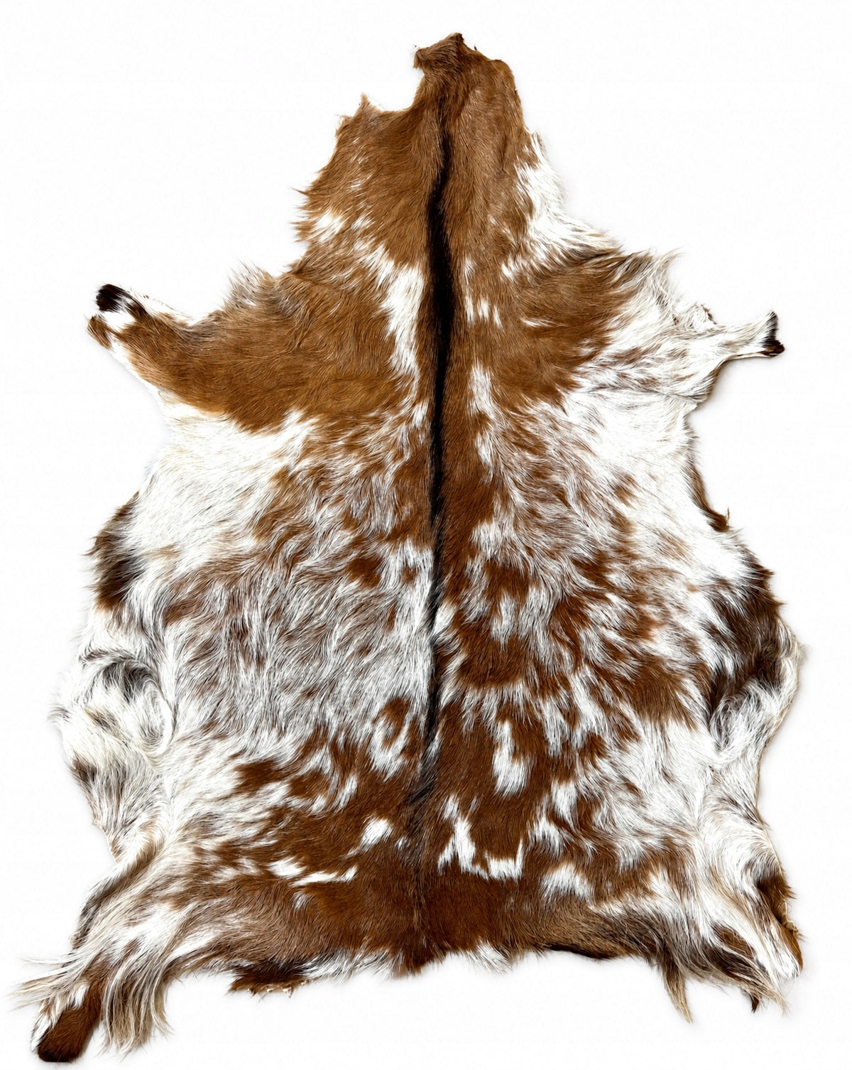 Decorative goatskin "Brown and white" XXL/100cm *NATURAL UNIQUE*