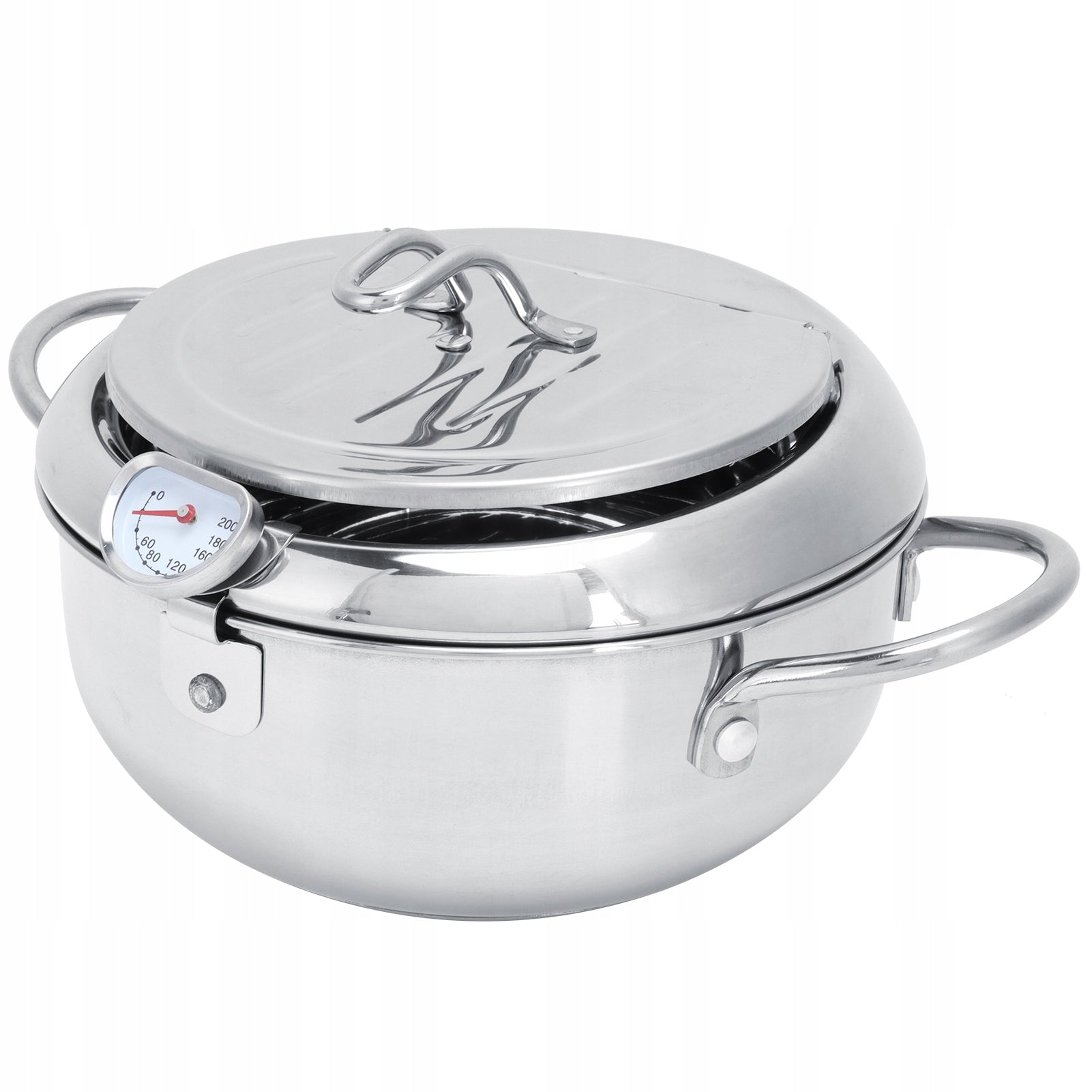 Deep Frying Pot Stainless Steel Frying Pan with EG Lid