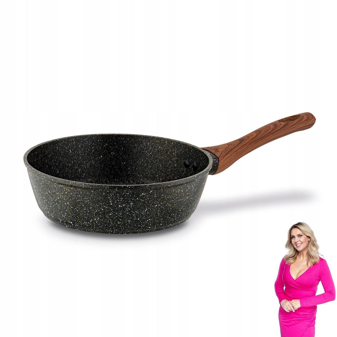 Deep PAN INDUCKJA marble NONSTICK PAN 20cm Pescada