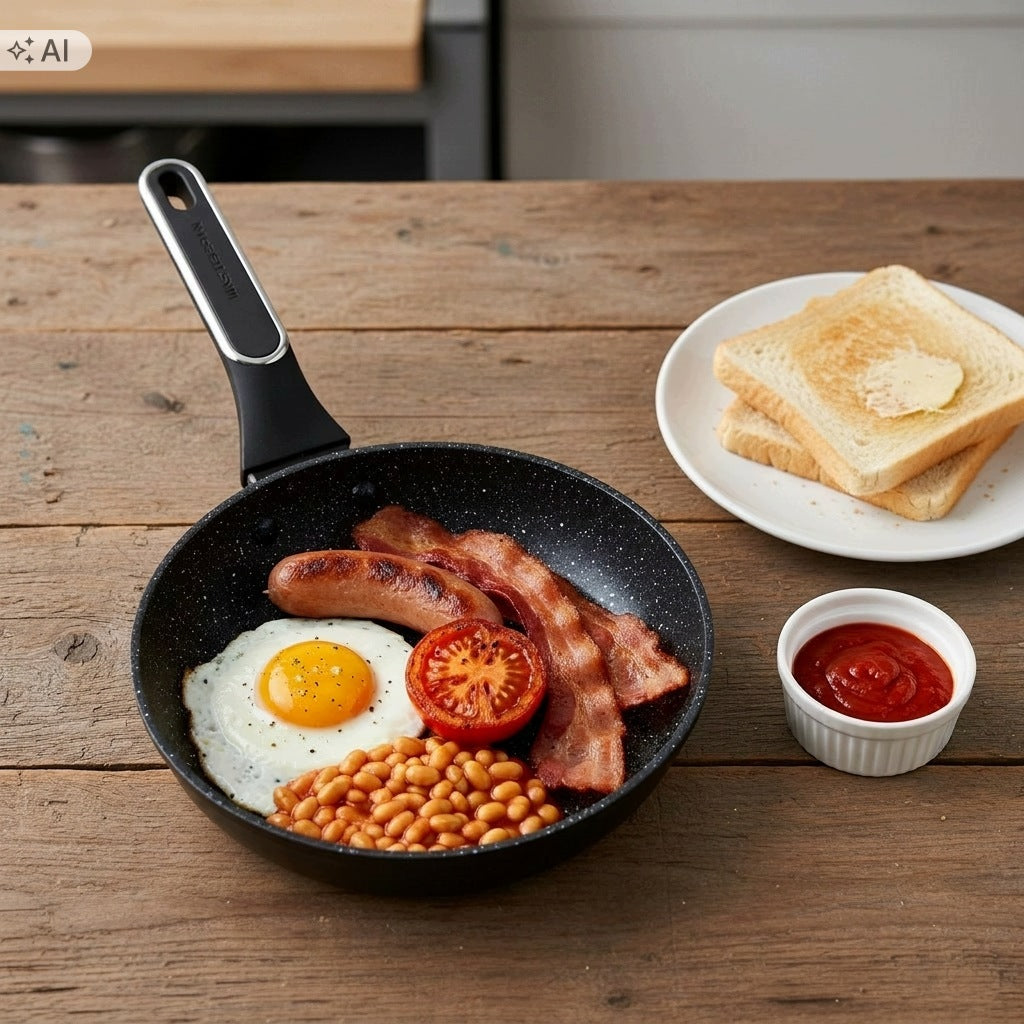 Deep frying pan 28 cm honeycomb with lid non-stick induction Manufacturer code MP-2456