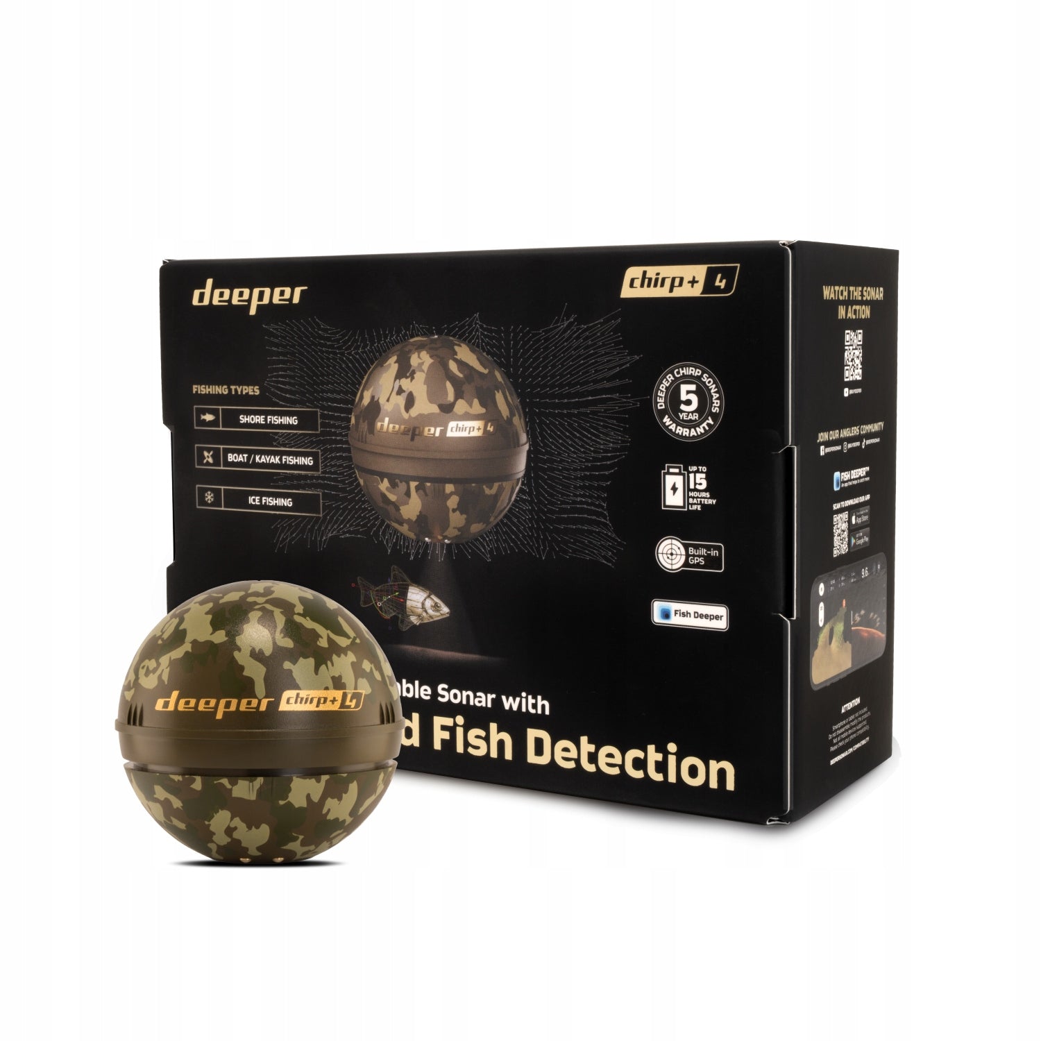 Deeper Smart Sonar CHIRP+ 4 GPS - supported by AI