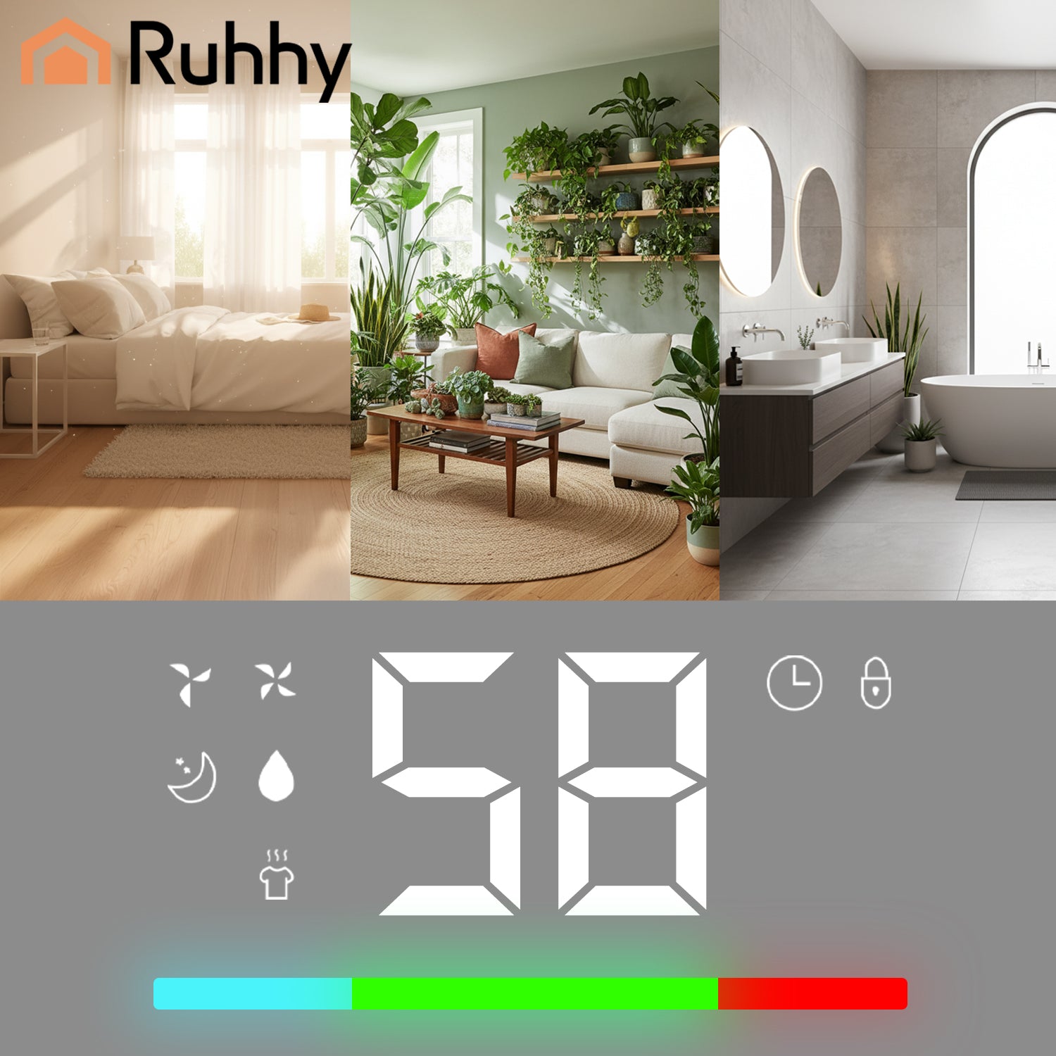 Dehumidifier 20L/24h Ruhhy WiFi Hygrostat Timer Tank 4,3l Quiet Manufacturer code Osuszacz Powietrza Brisoo 2000 Ruhhy 26801