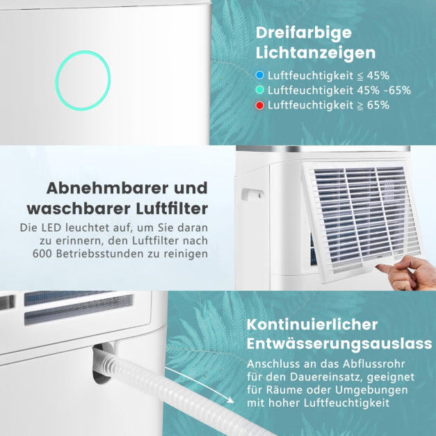 Dehumidifier Costway 65W 65 W 25 l/24 h ES10367DE-WH Manufacturer code ES10367DE-WH