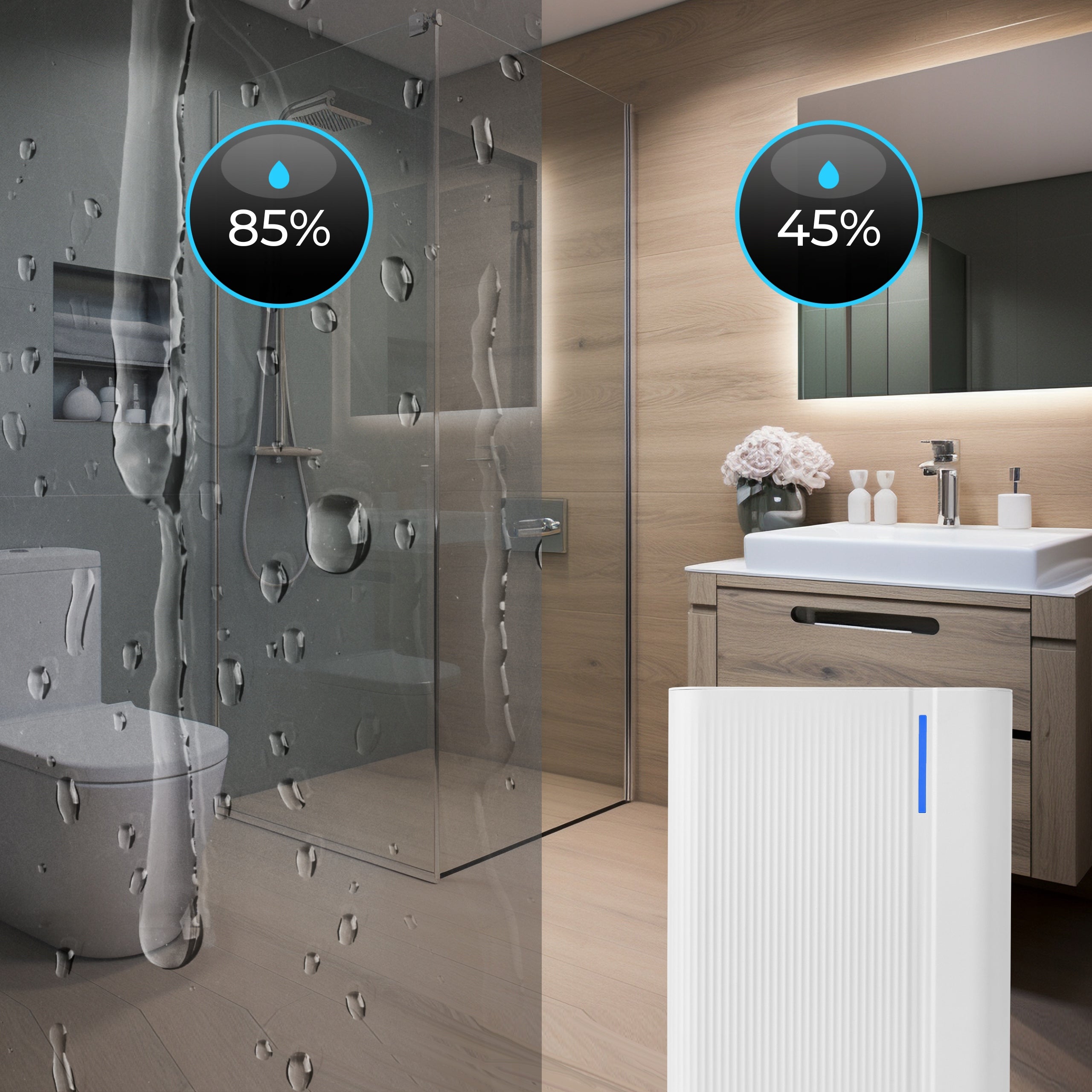 Dehumidifier Cube Moisture Absorber 20L Ionization WIFI 50 m2 +Timer Medical device no