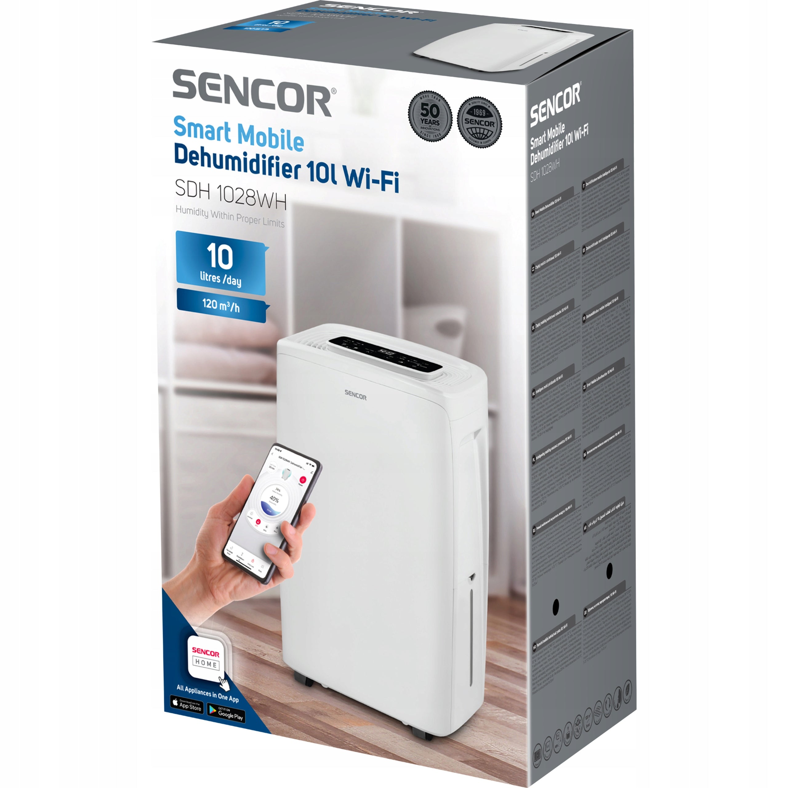 Dehumidifier Mobile Smart Sencor SDH 1028WH 1,5L 235W 35m2 Packaging status original