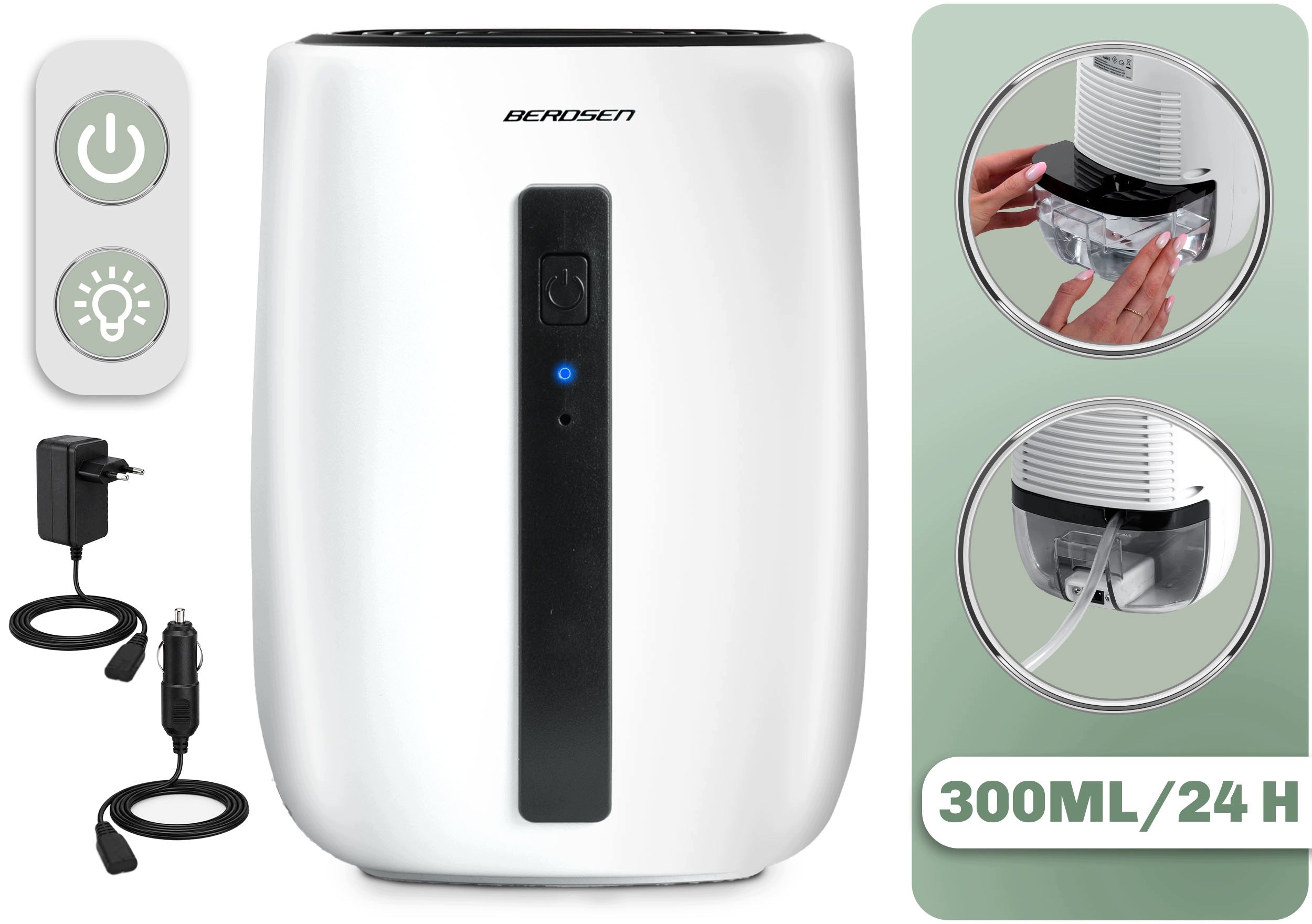 Dehumidifier Moisture Absorber Automatic + Car Power Supply Packaging status original