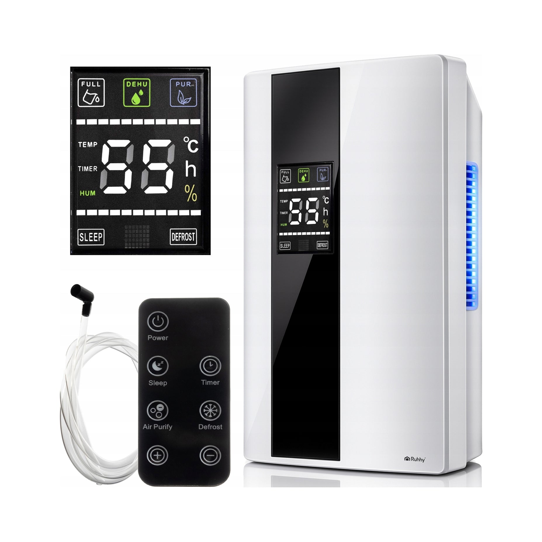 Dehumidifier Moisture Absorber UV Purifier TiO2 Powerful 24h Remote Control