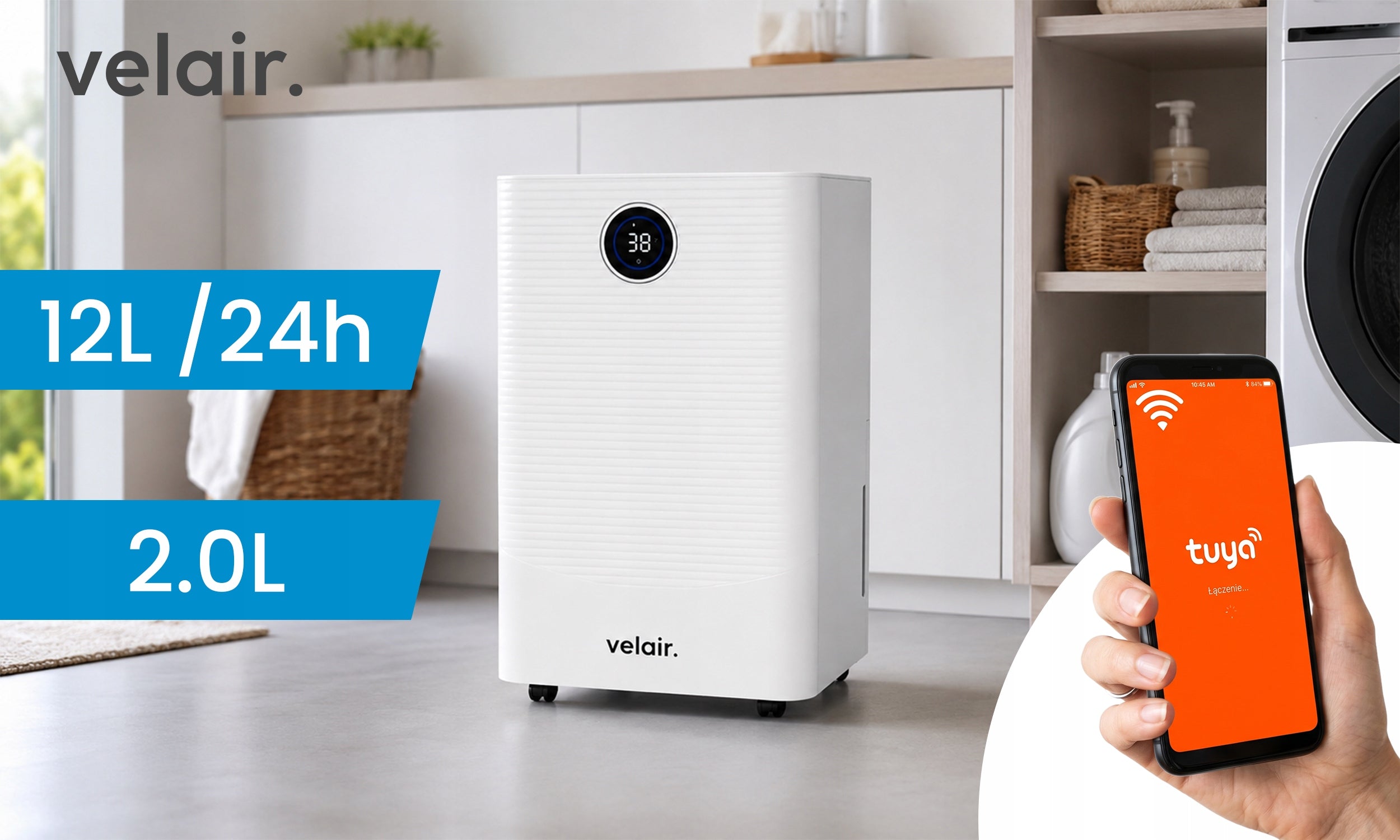 Dehumidifier VELAIR AURO 12l/24h WiFi QUIET moisture absorber Manufacturer code AURO1231R