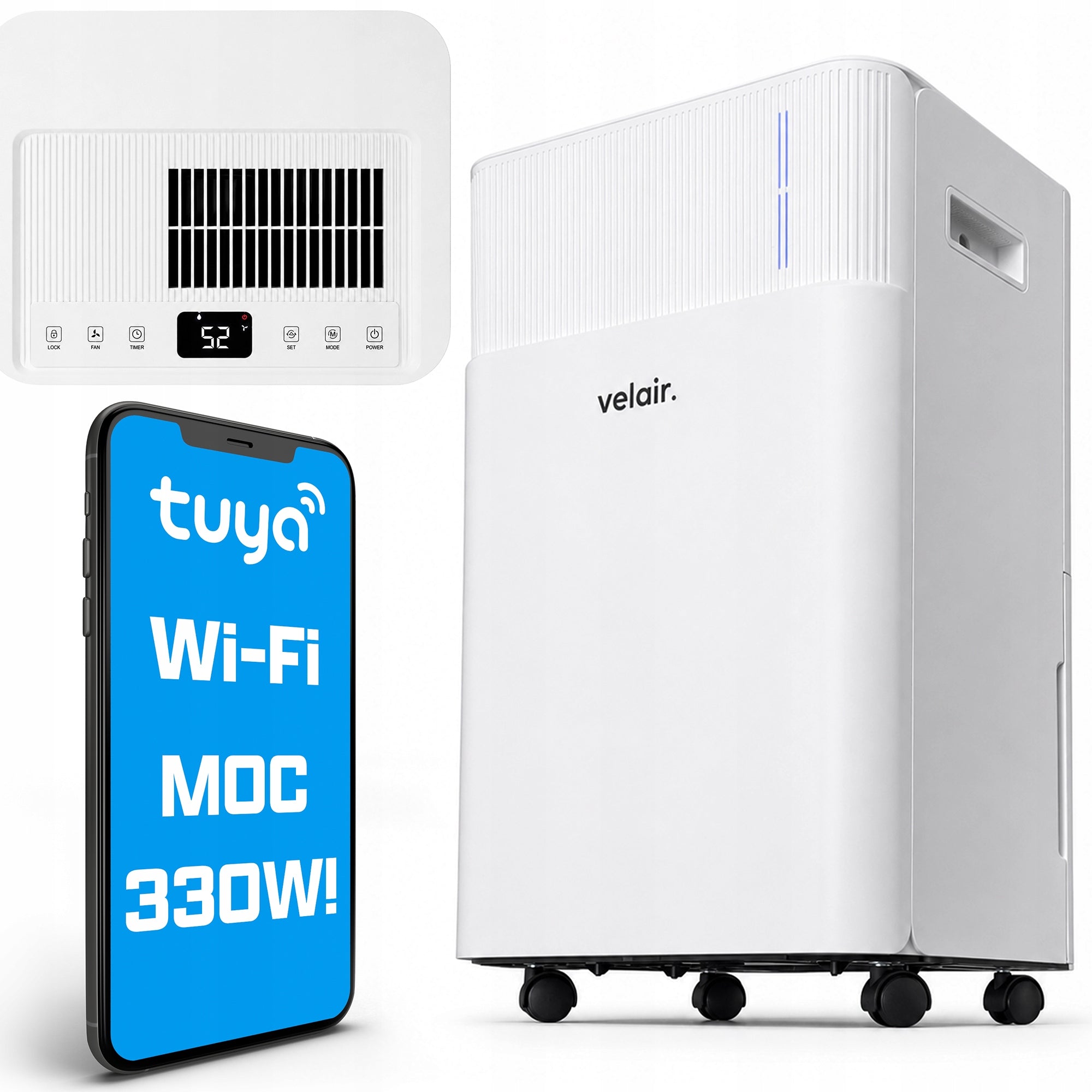 Dehumidifier VELAIR AURO X 20l/24h WiFi QUIET household absorber