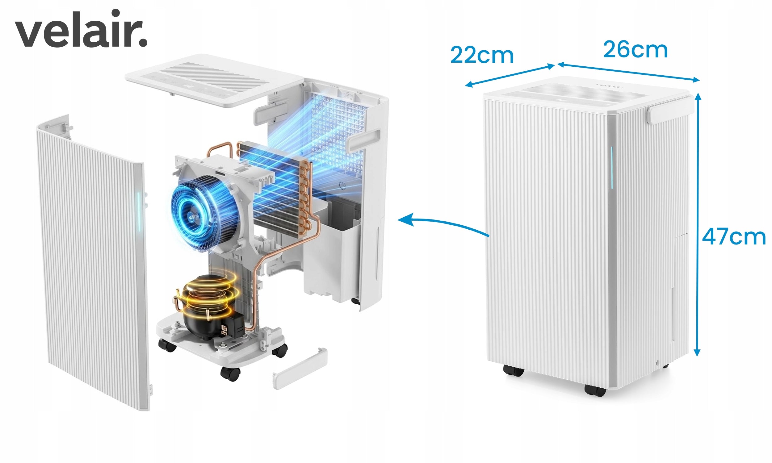 Dehumidifier VELAIR LUMEA 12l/24h WiFi + TIMER Medical device no