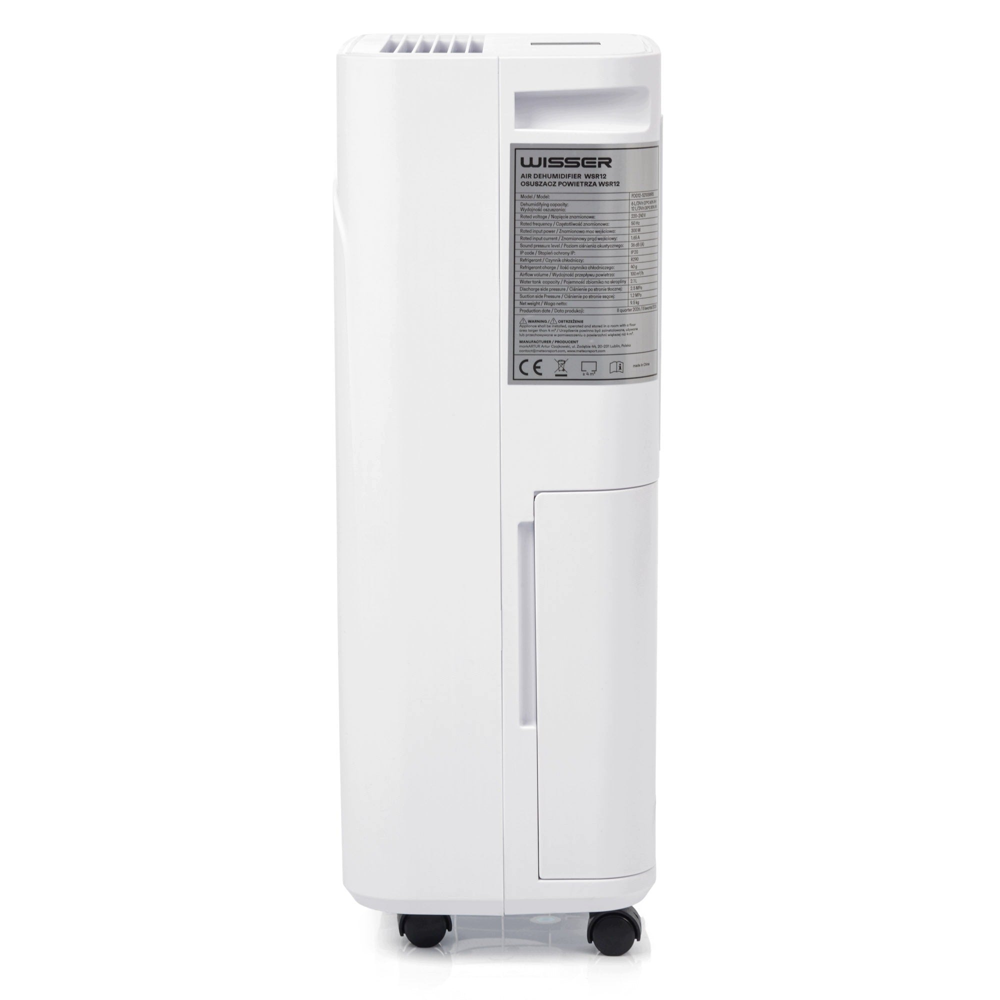 Dehumidifier Wisser 12L/24h WiFi Timer Hygrostat 300W Brand Wisser