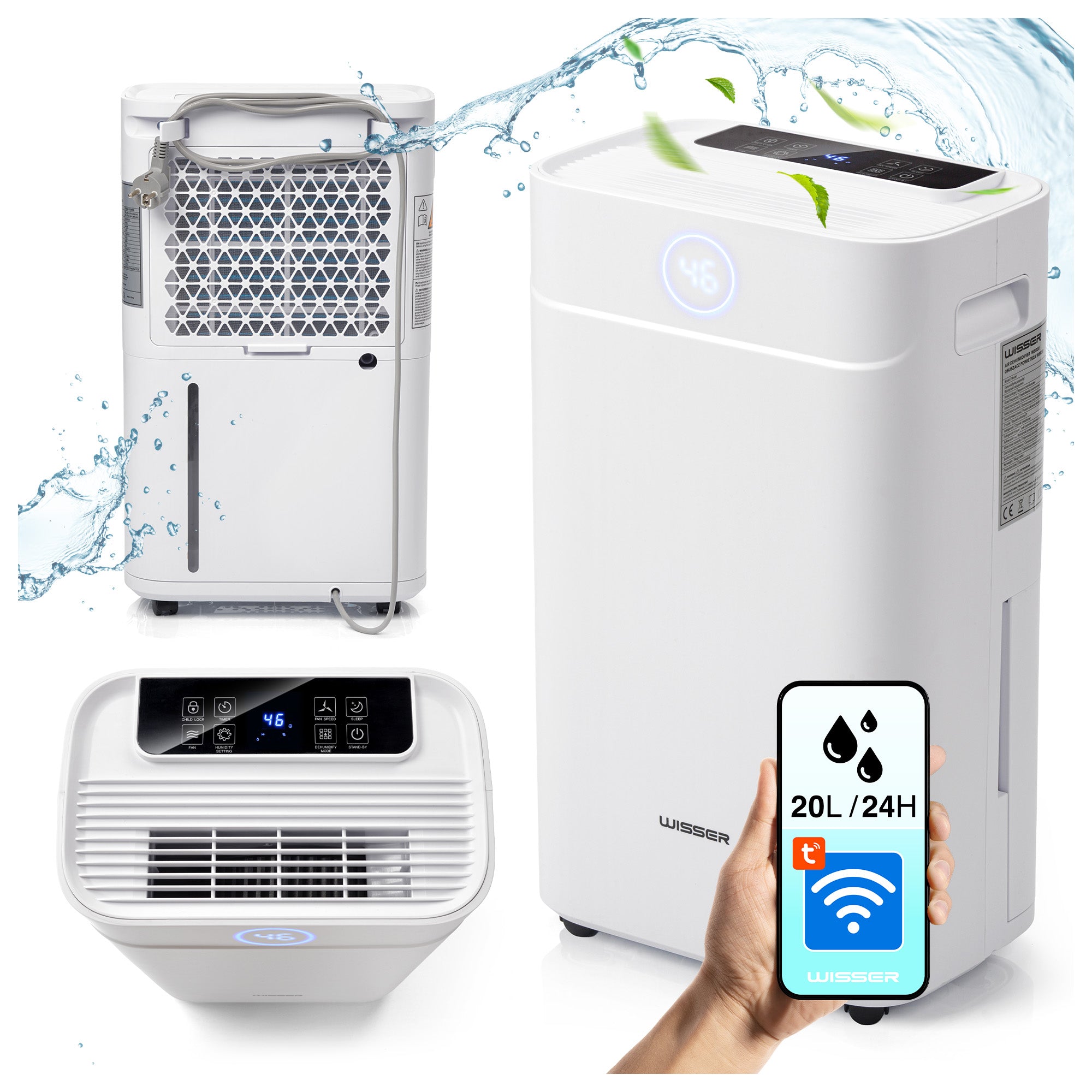 Dehumidifier Wisser 20L/24h WiFi Timer Hygrostat 440W