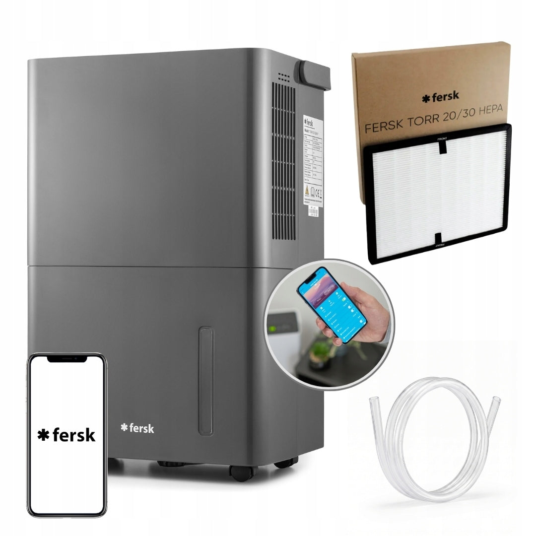 Dehumidifier moisture absorber FERSK TORR 20 Gray l 40m² HEPA WiFi