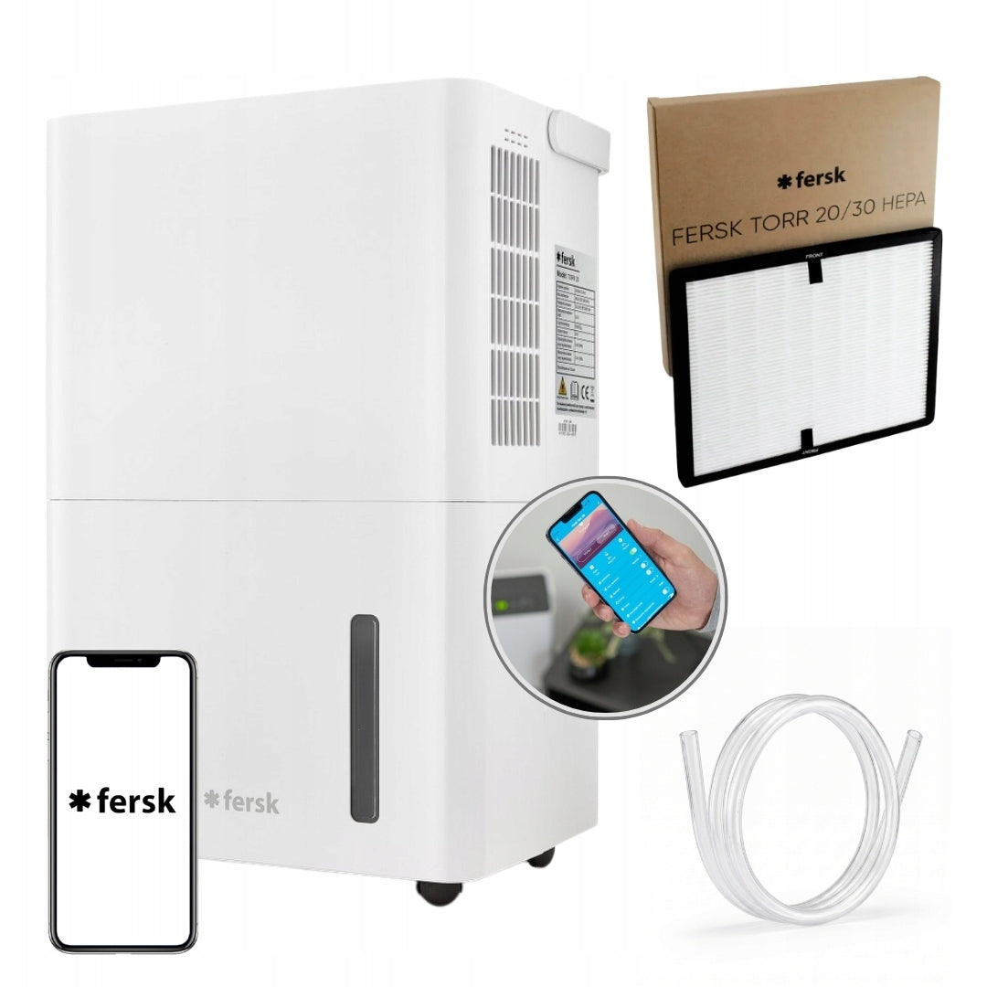 Dehumidifier moisture absorber FERSK TORR 30 White l 60m² HEPA WiFi