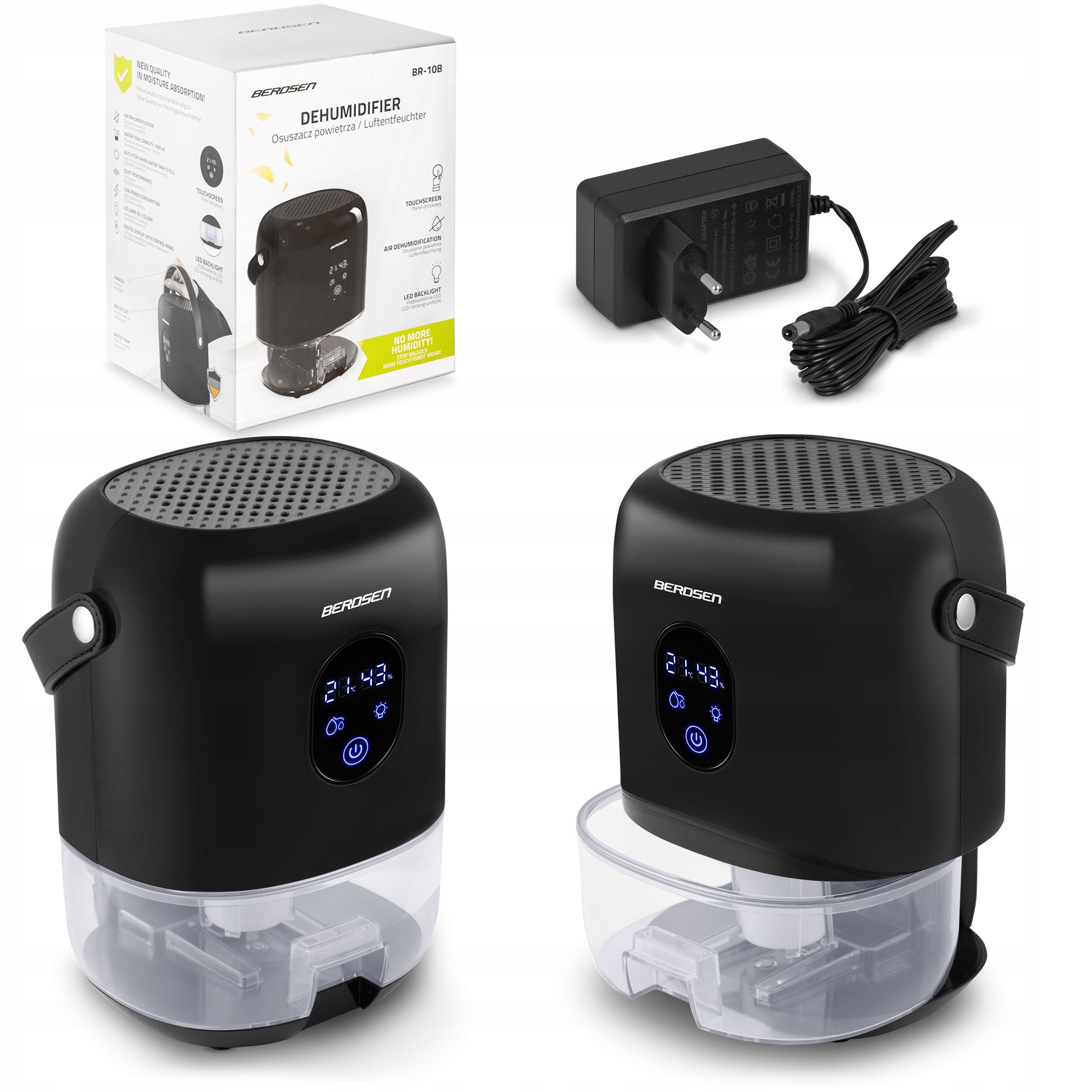 Dehumidifier moisture absorber QUIET LED 1000ml BERDSEN