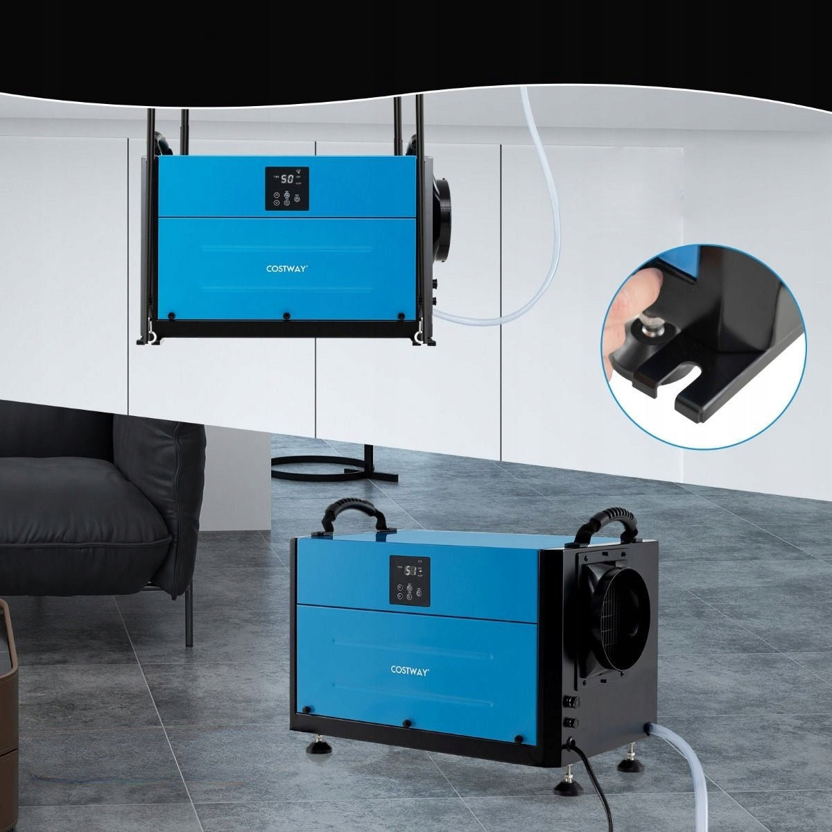 Dehumidifier with 3 operating modes Industrial dehumidifier 58l/day Brand Costway