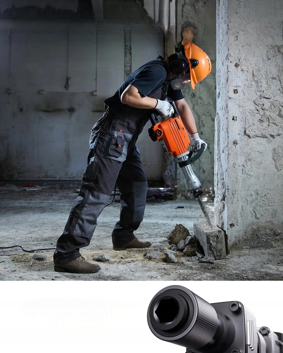 Demolition Hammer 2200W Electric With Chisels 2 Pcs For Concrete Professional Impact energy 66 J
