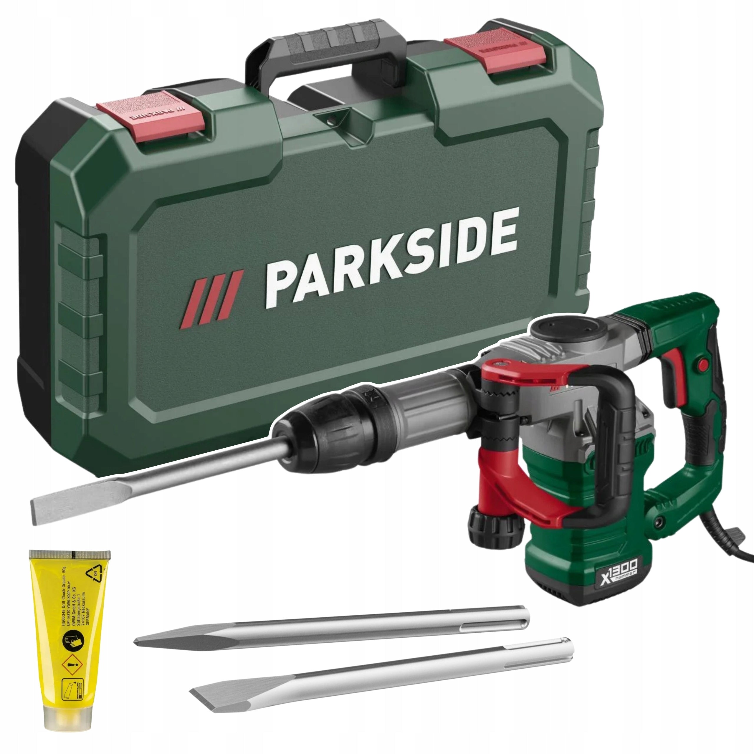 Demolition Hammer PARKSIDE 15J 1300W PAH 1300 Concrete Stone Wall + Suitcase