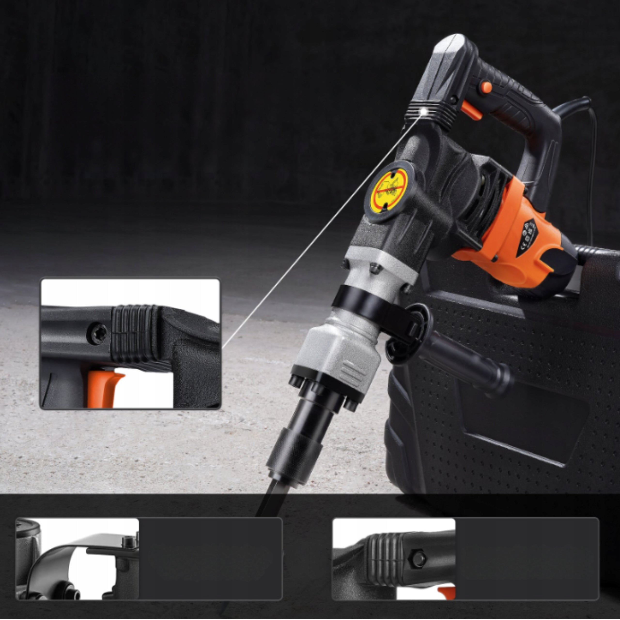 Demolition Impact Hammer For Concrete Forging 19J 1400W 2Electric Large Manufacturer code Młot Udarowy Wyburzeniowy Do Kucia Betonu