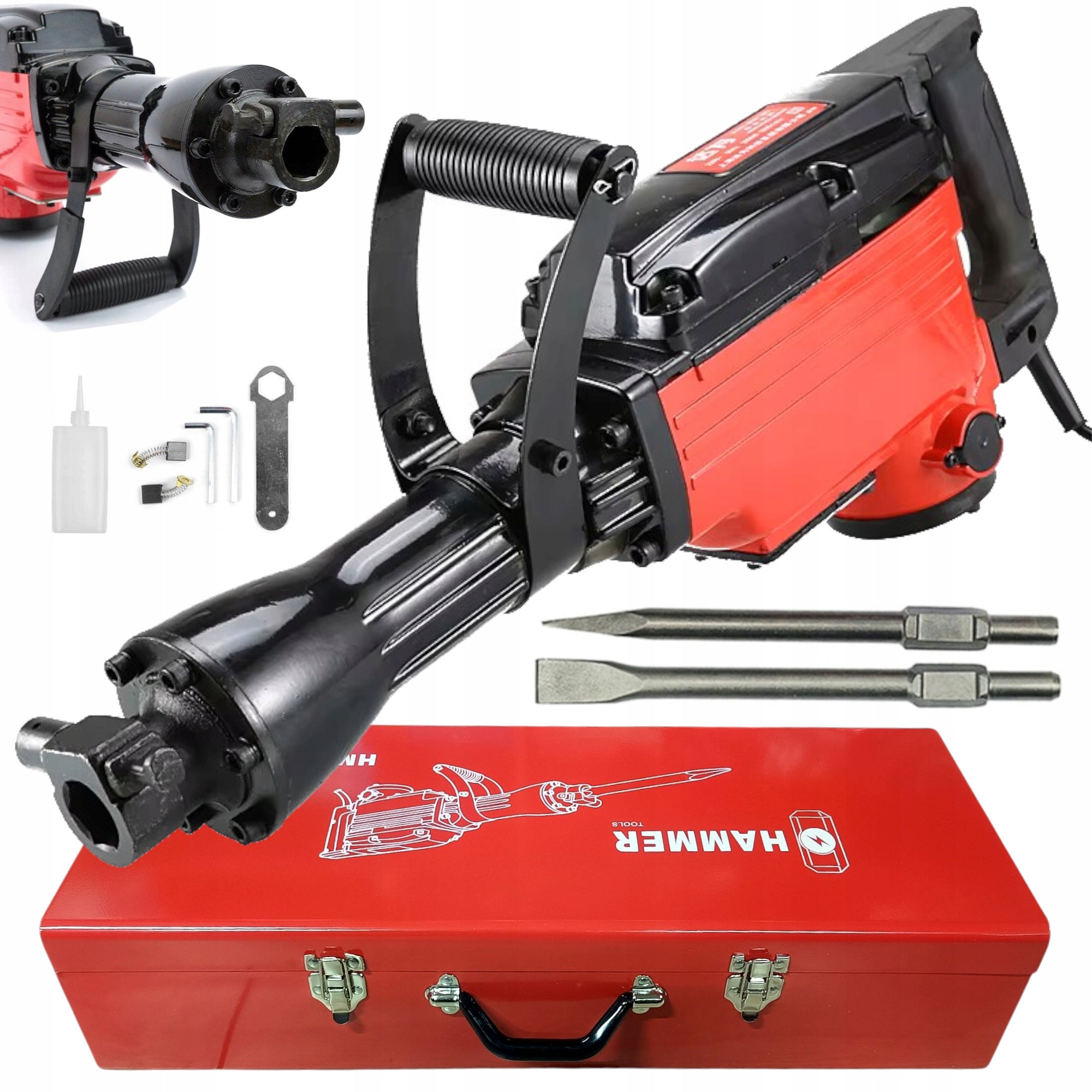 Demolition hammer HAMMER HM-100 3200W 45J HEX-30 2X CHISEL STRONG Suitcase Packaging status original
