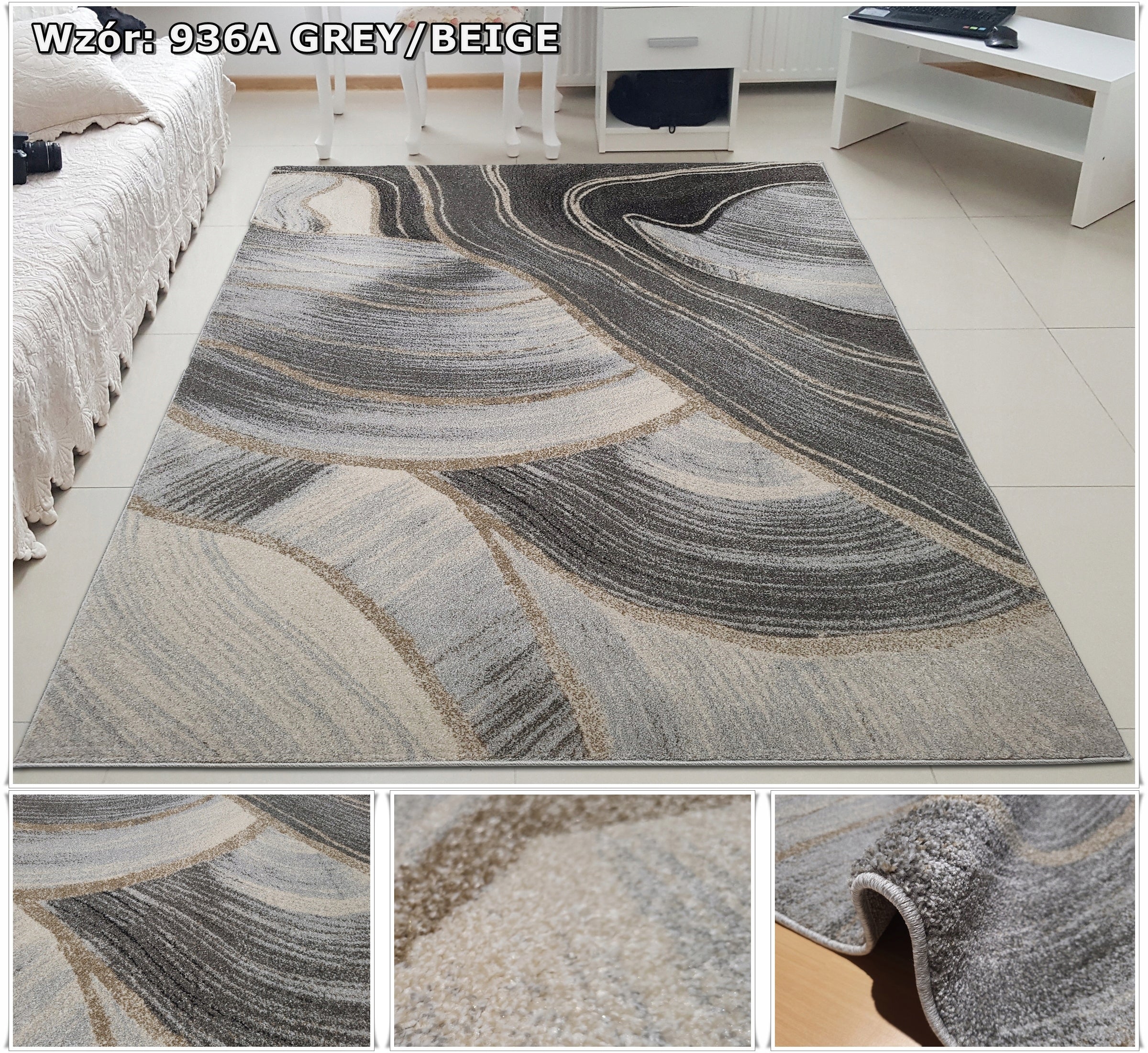 Dense Carpet Rio Fryz Grey Beige Modern 200x290 ~2x3 200x300 Brand no brand