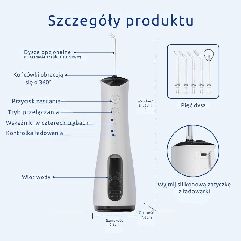 DentSmile Tooth Irrigator 5 Modes 5 Nozzles | Wireless Powerful Kit Kind wireless