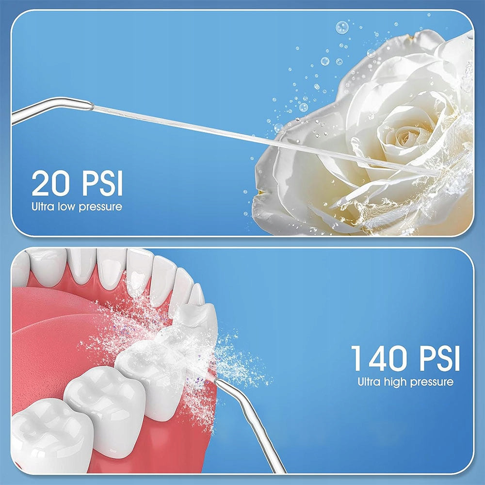 Dental Rinser 4 Operating Modes 6 Nozzles Electric Rinser 300ml Color white