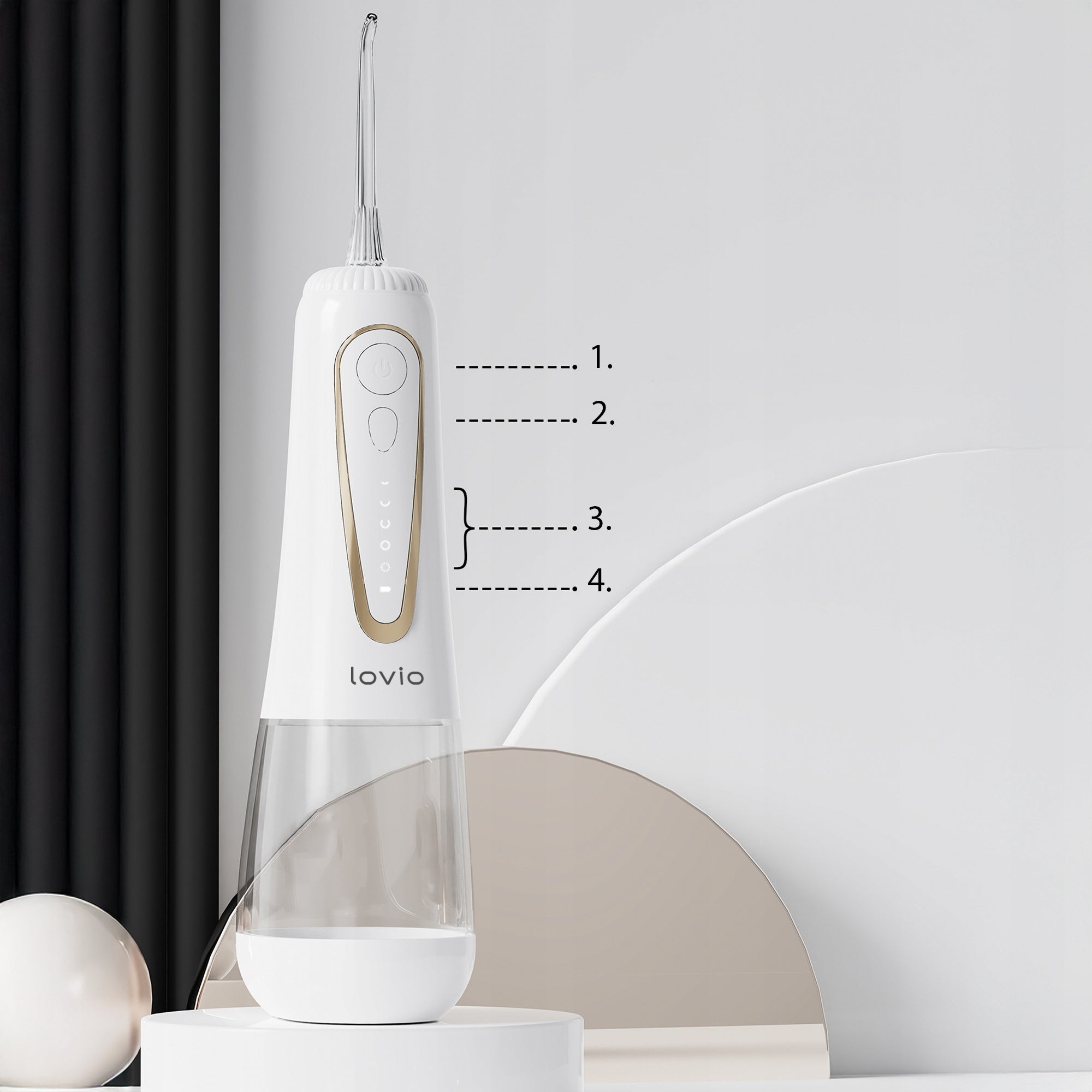 Dental Wireless Dental IRRIGATOR POWERFUL 11 BAR 340ml IPX8+8 Nozzle Model IRYGATOR do zębów 5 trybów etui LOVIO HYDROJET PRO