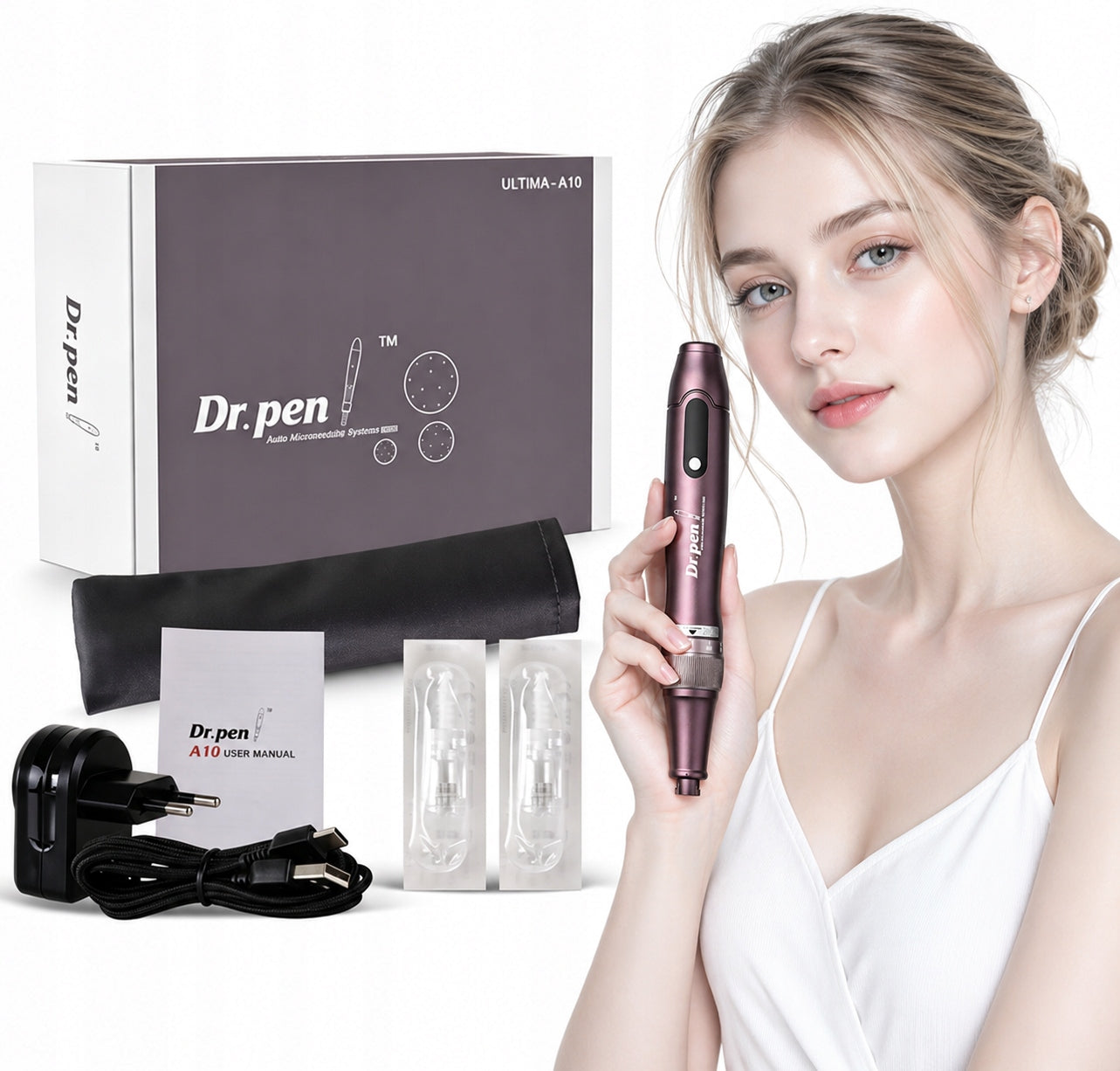 Derma Pen Dr Pen A10 Wireless Mesotherapy Device + 20 Cartridges