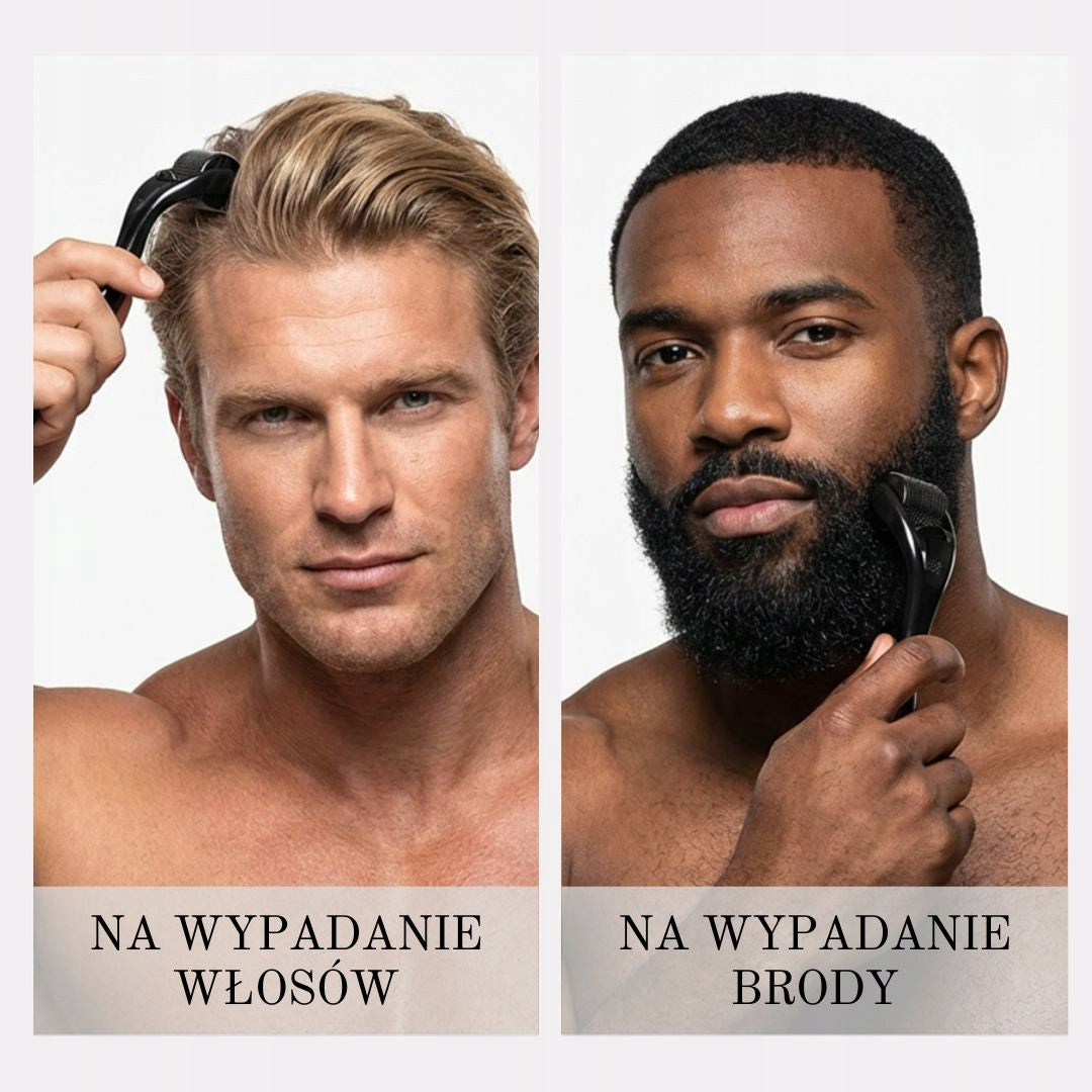 Derma Roller 0,5mm,Porost Włosów i Brody,Przenośny,Etui Kryształowe Gratis Packaging status original