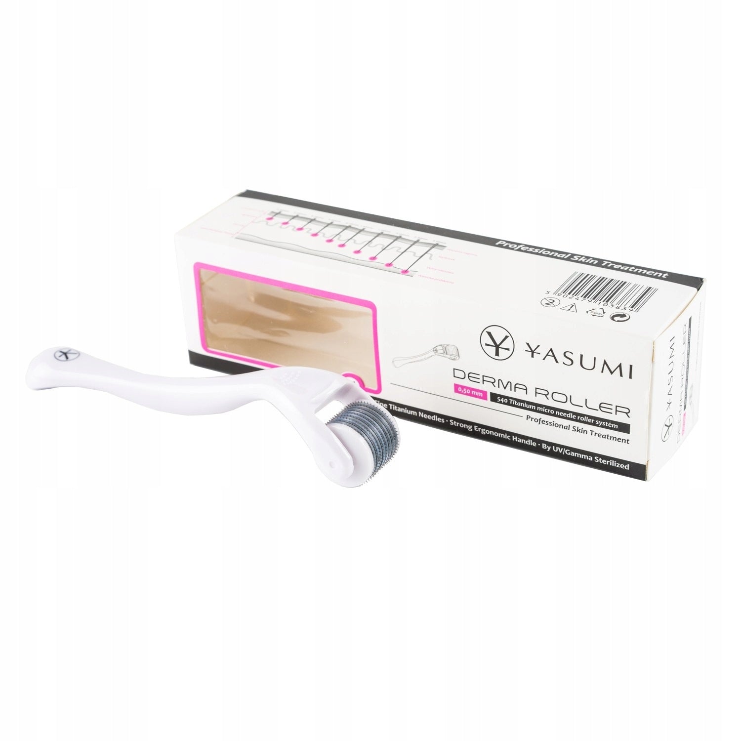 Derma roller YASUMI - microneedle mesotherapy for face and body 1mm Packaging status original