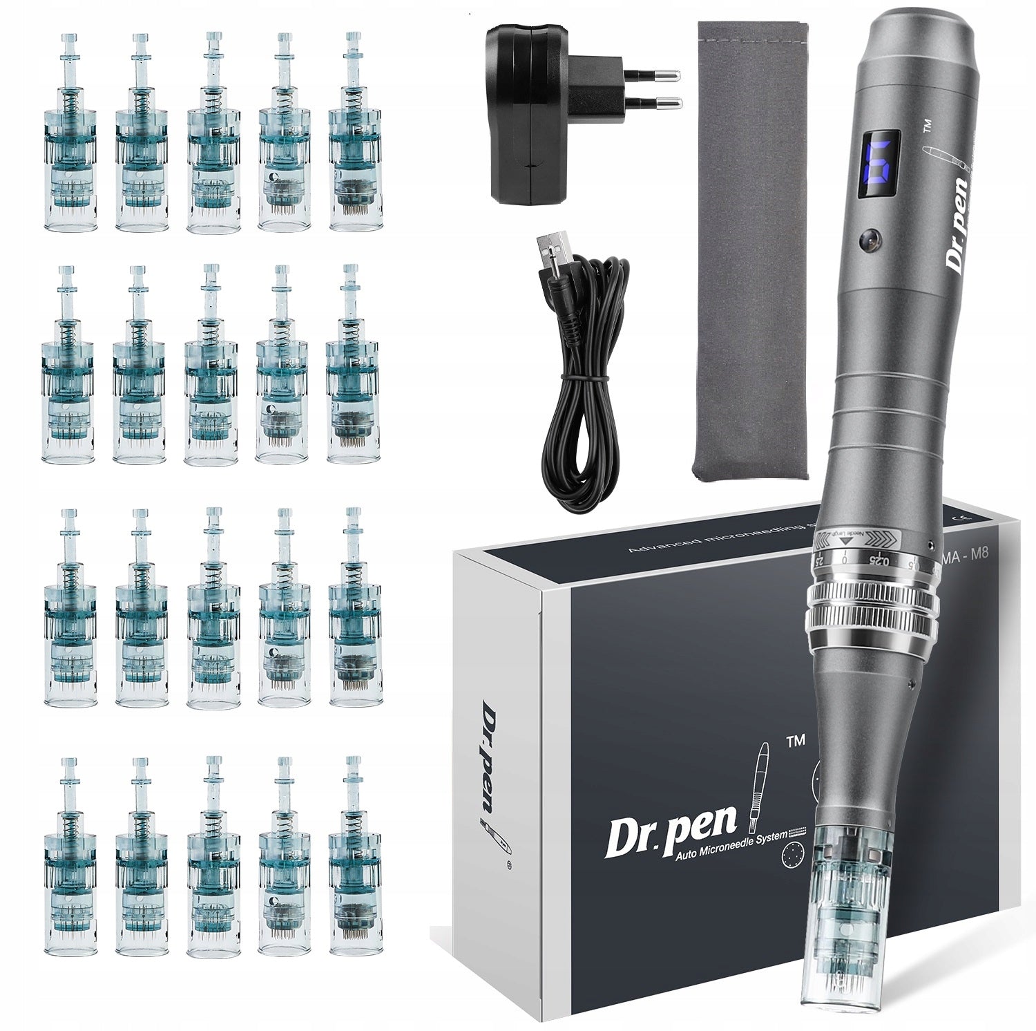 Dermapen Ultima 20 cartridges Mesotherapy Device Dr.Pen M8-W